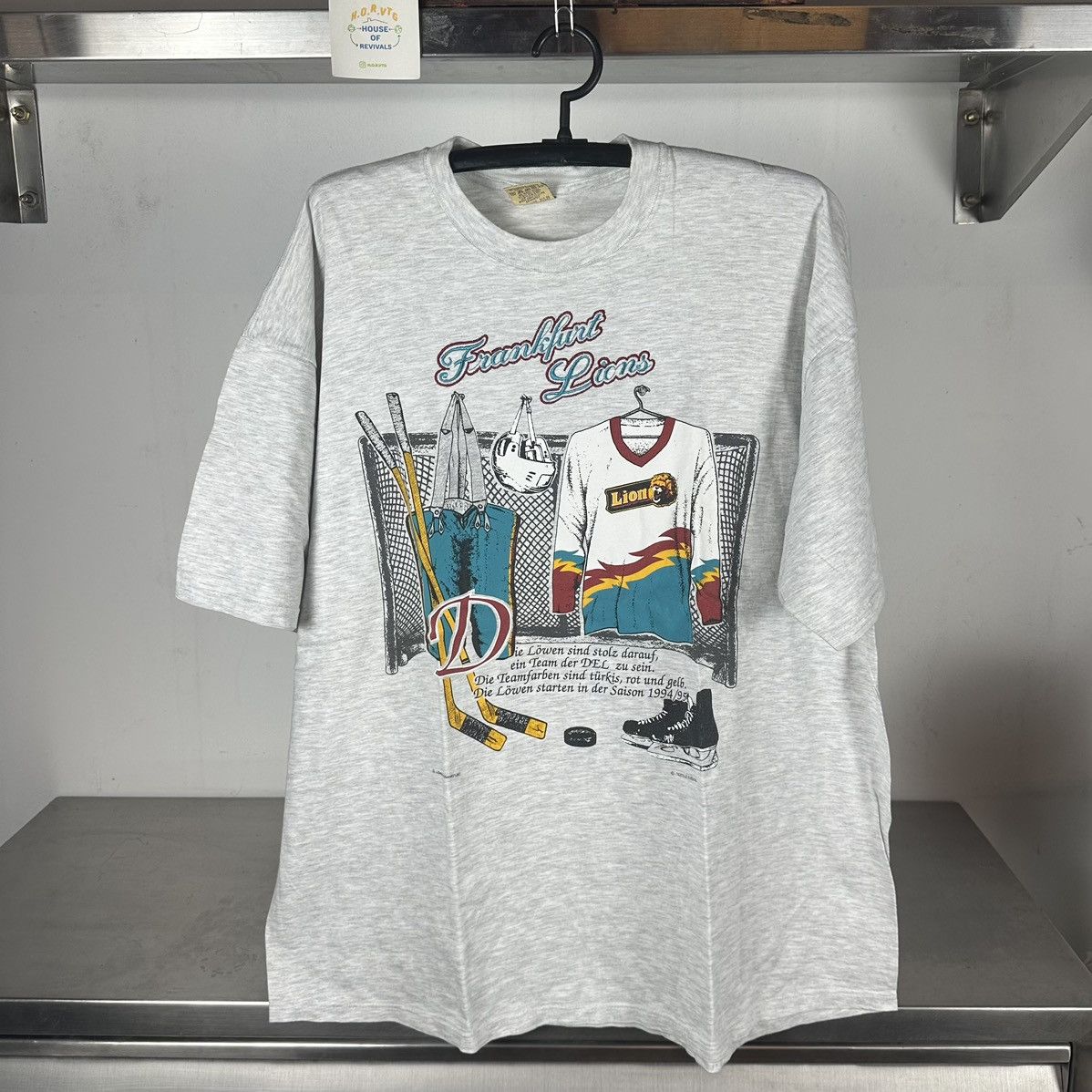 NHL × Vintage Vintage 90s Frankfurt Lions Deutsche Eishockey Liga T-shirt Size US XL / EU 56 / 4 - 1 Thumbnail