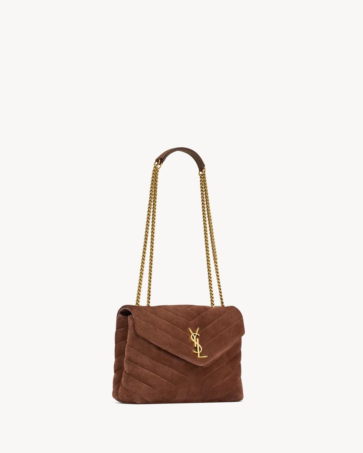 Saint Laurent Paris o1loc1c0225 Size: OS / Loulou Small Quilted Suede Bag Brown Size ONE SIZE - 7 Thumbnail