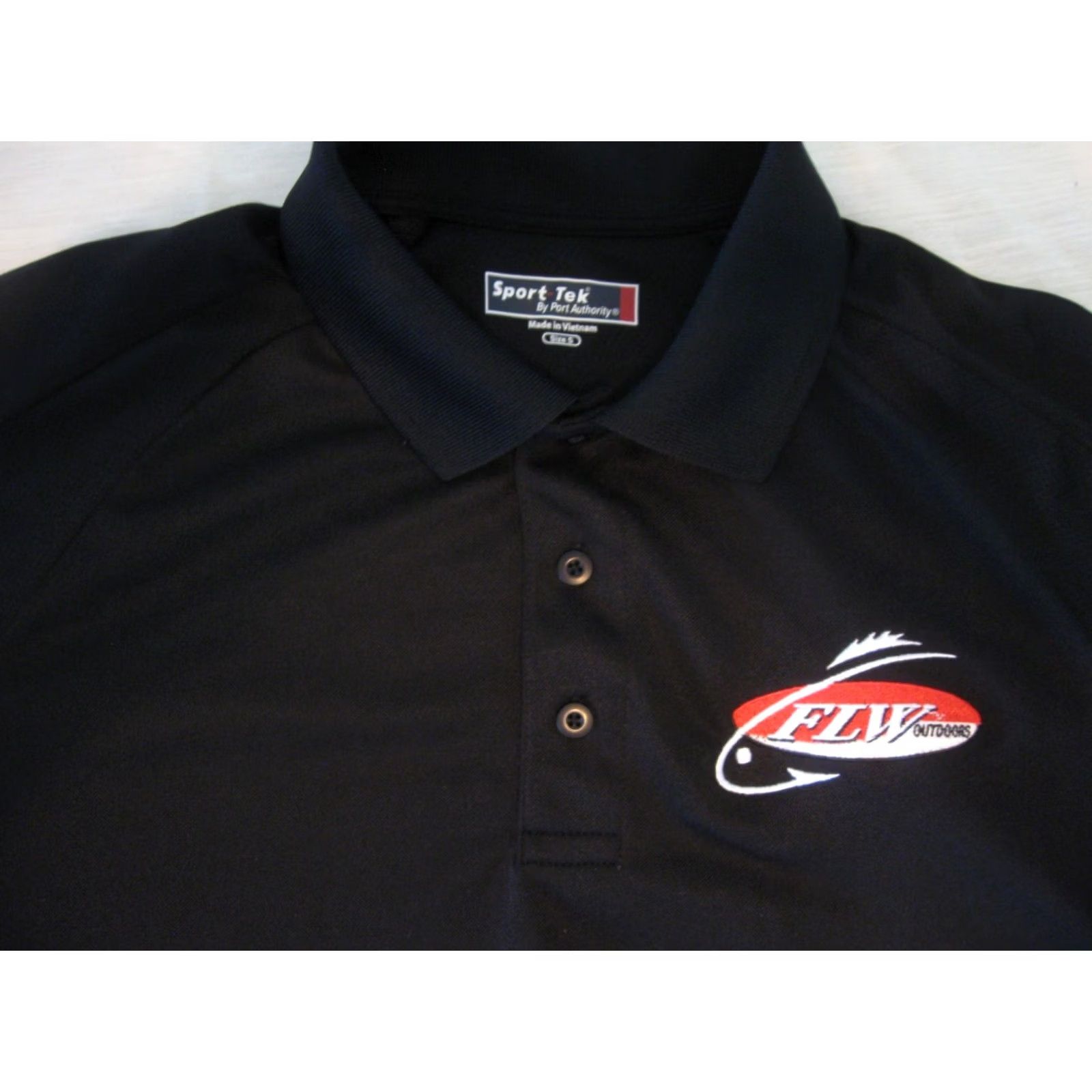 Vintage League Polo Shirt Mens Small FLW MLF Fishing Outdoor Embroidered Black 100% Polyester Shirt Polo Sports Mustang-style Size US S / EU 44-46 / 1 - 3 Thumbnail