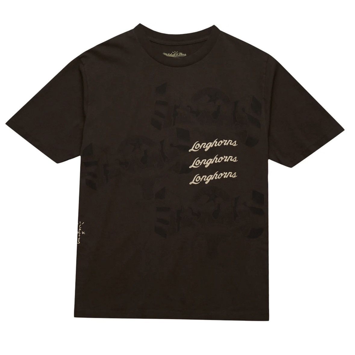 Mitchell & Ness × Travis Scott Travis Scott Michell & Ness Texas Longhorns Seal Tee Size US XXL / EU 58 / 5 - 1 Thumbnail