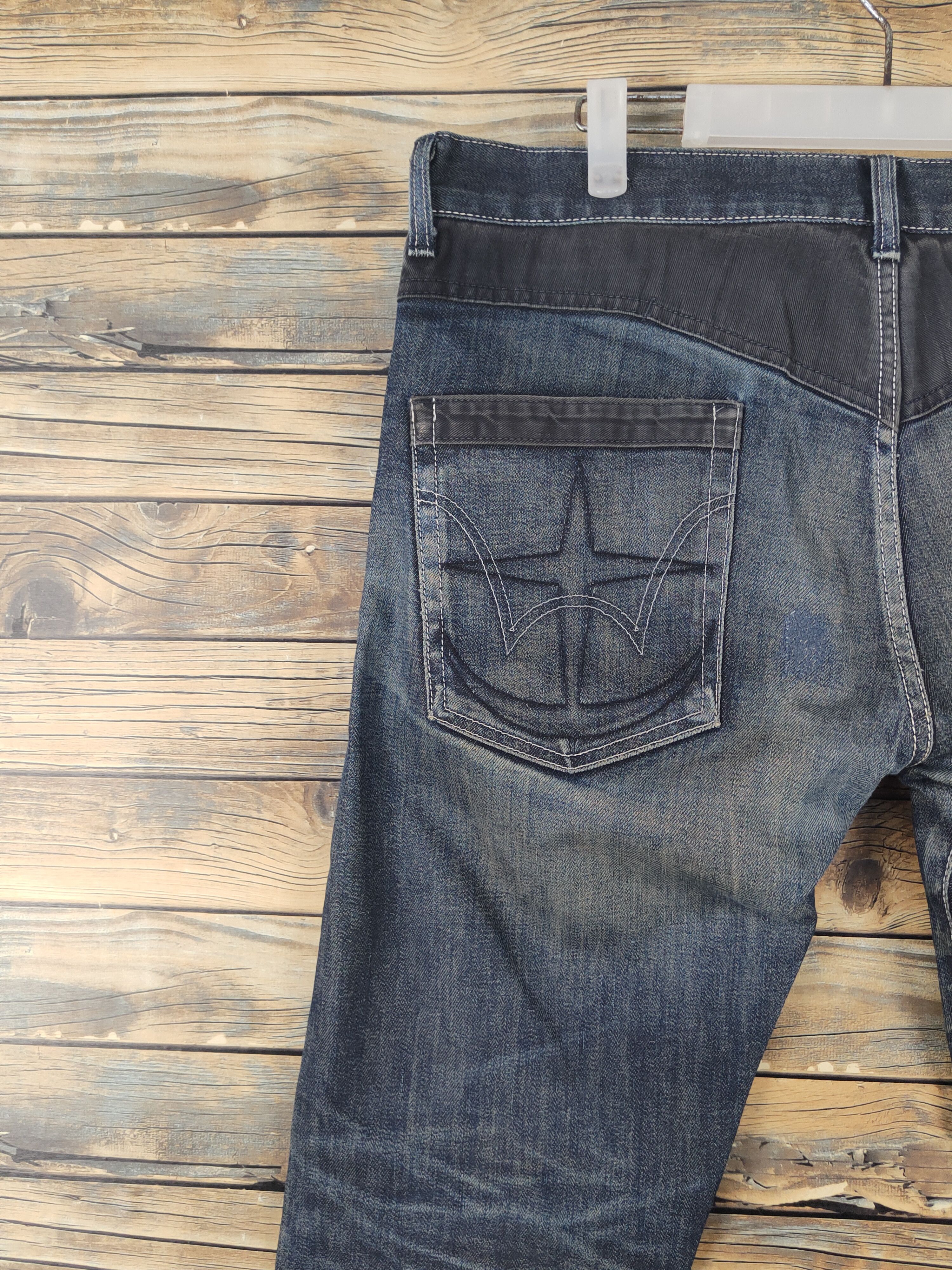 Anime Edwin X Bandai Gundam selvedge Ripped denim Jeans #W1723 Size US 35 - 8 Thumbnail