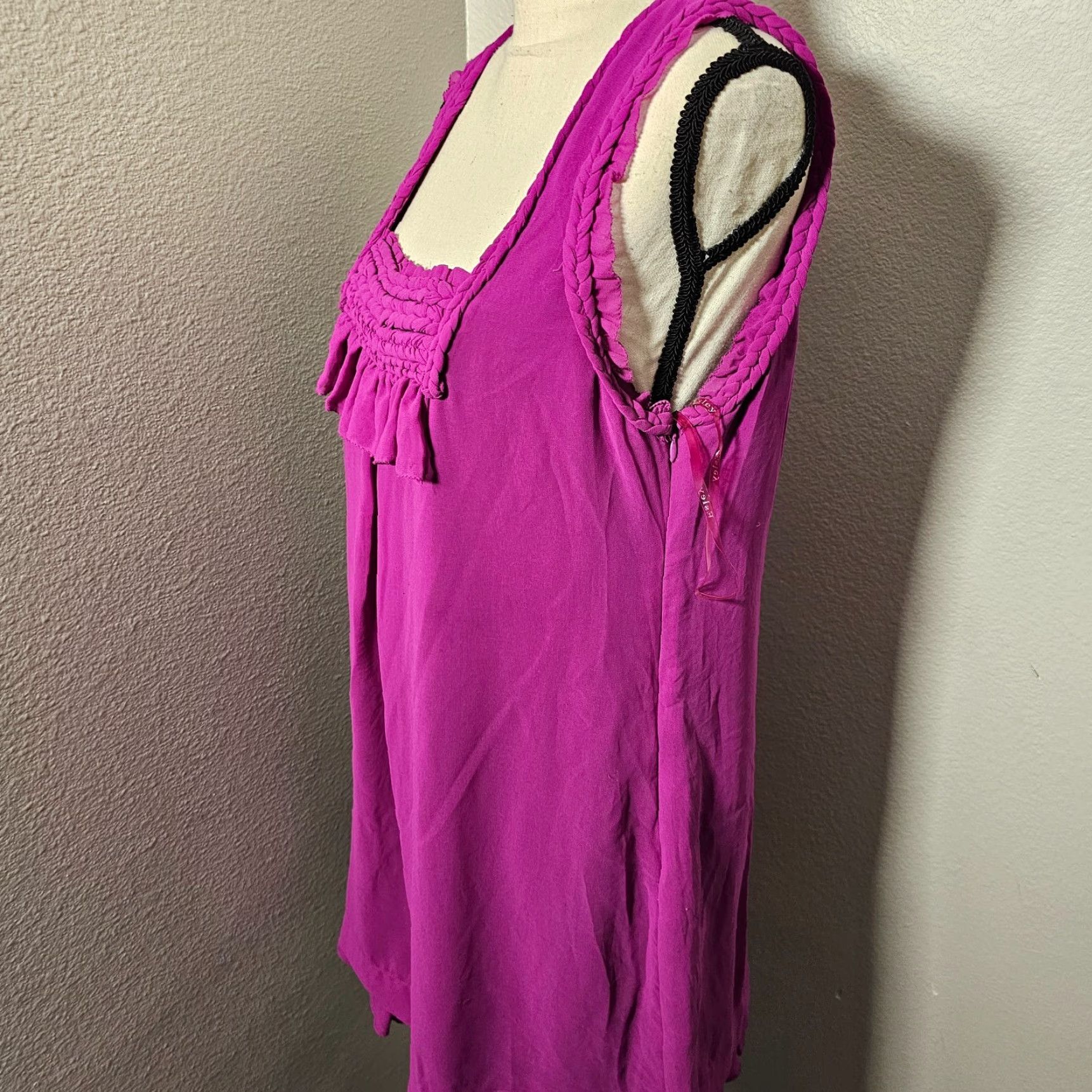Vintage Esley Women Purple Sleeveless Blouse L Square Neck Trim Accent Casual Shirt Women L Purple Square Neck Blouse Casual Esley Size L / US 10 / IT 46 - 2 Thumbnail
