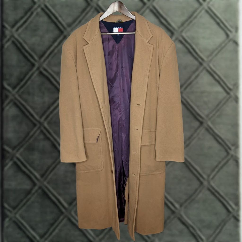Tommy Hilfiger Tommy Hilfiger Beige Wool Long Overcoat Coat Jacket Mens Large Khaki Camel Size US L / EU 52-54 / 3 - 1 Thumbnail