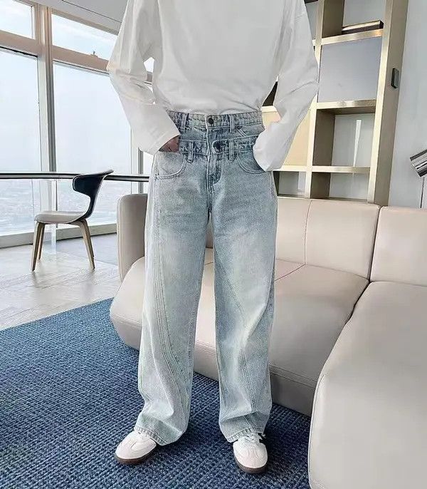 Japanese Brand Ruumika x Ami Vintage double-waisted design washed jeans Size US 32 / EU 48 - 3 Thumbnail