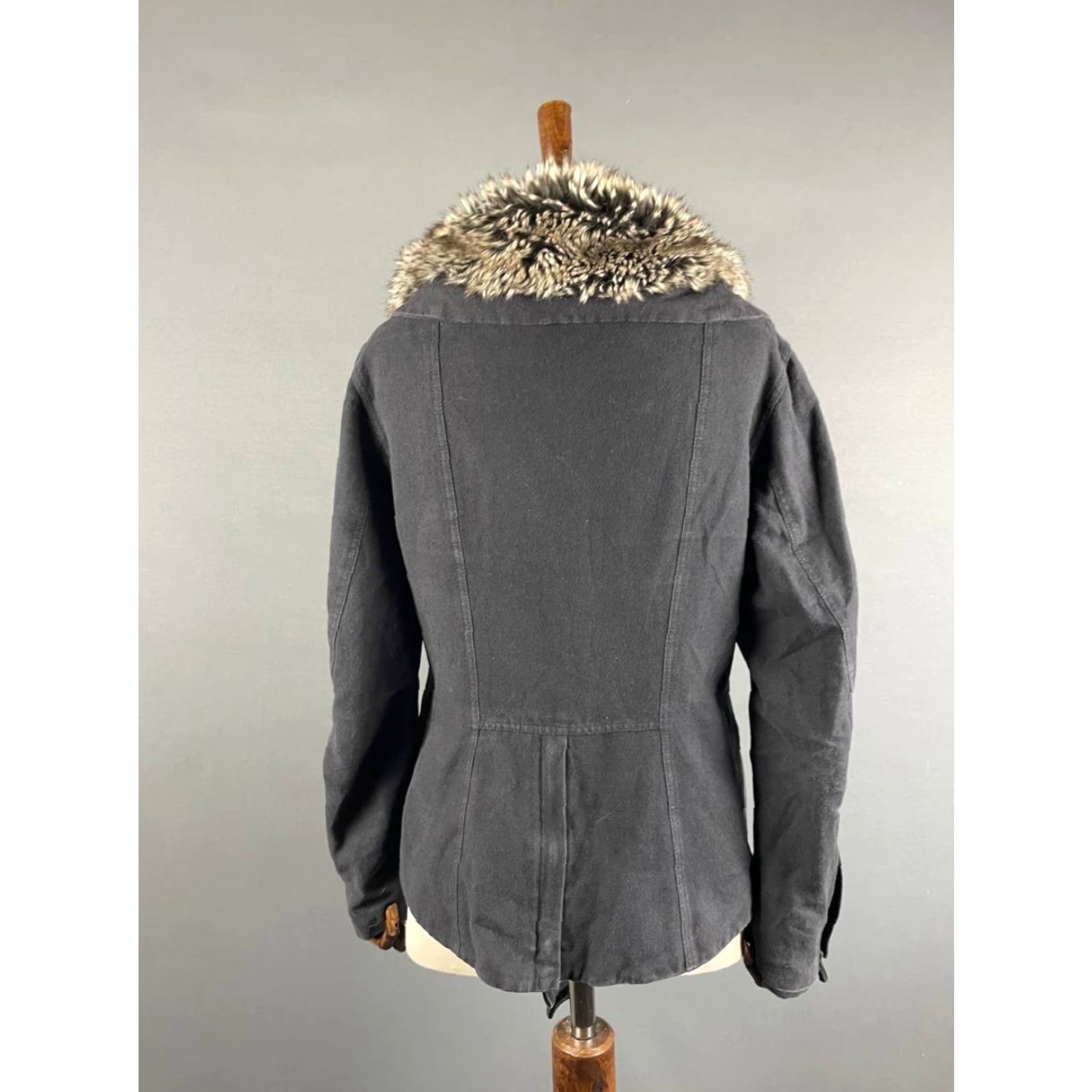 Vintage Annette Görtz Jacket Parka Womens Long Sleeve Black Ramie Zip Full Zip Size 40 Coat Size S / US 4 / IT 40 - 2 Thumbnail