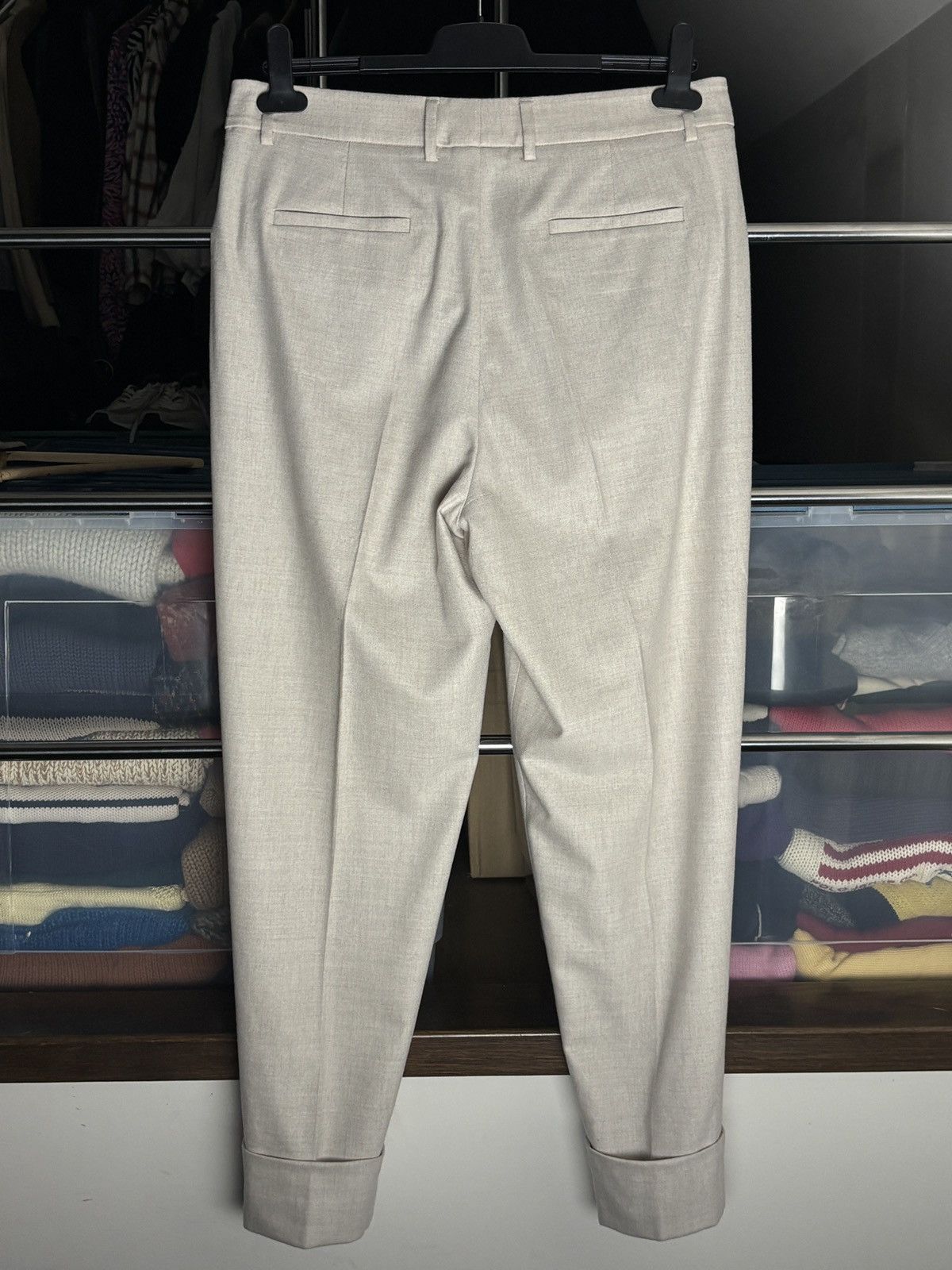 Fabiana Filippi Fabiana Filippi Virgin Wool Cashemre Beige Luxury Pants Size 30" / US 8 / IT 44 - 4 Thumbnail