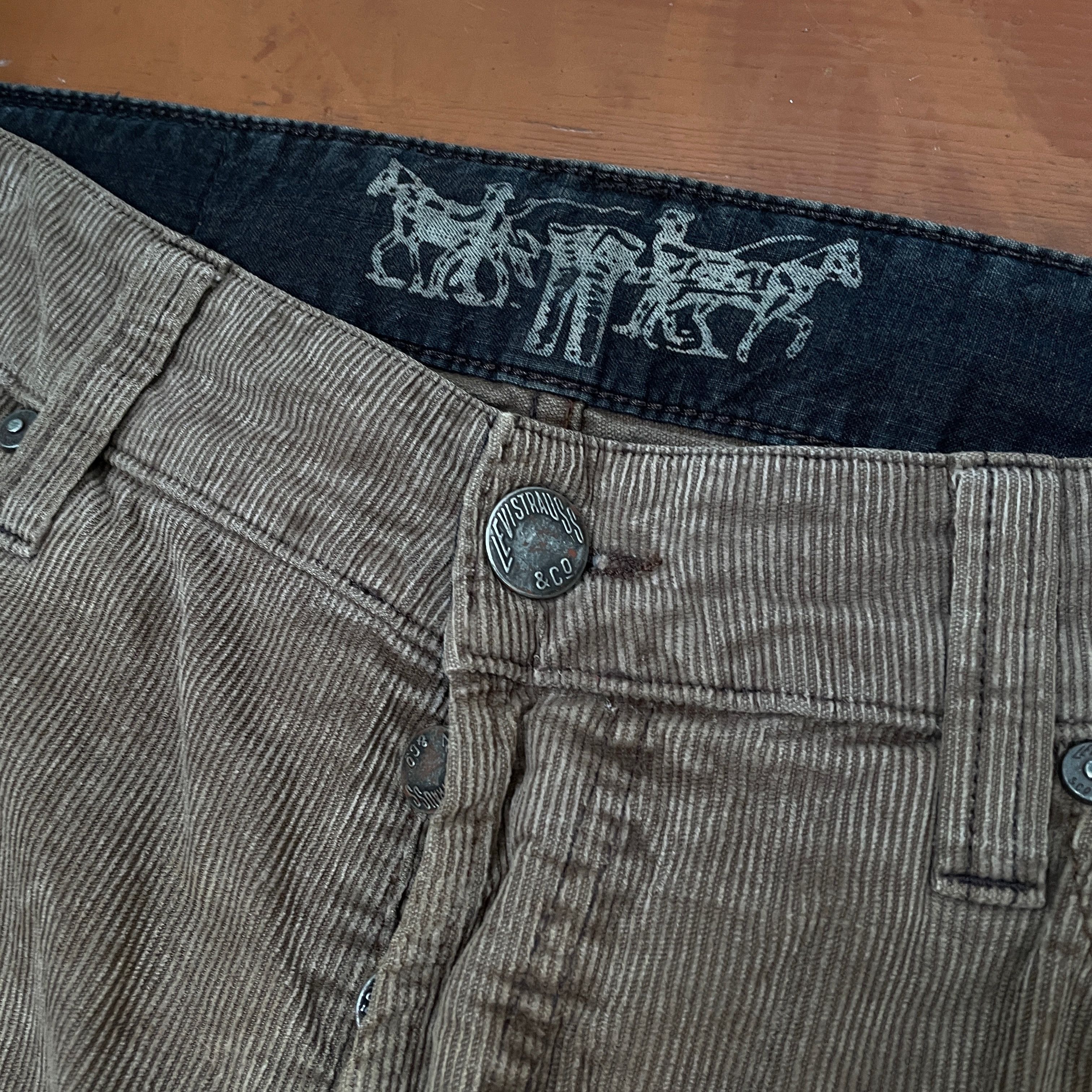 Levi's Levi's corduroy bobcut Baggy Pants spider patern Art y2k Size US 33 - 11 Thumbnail