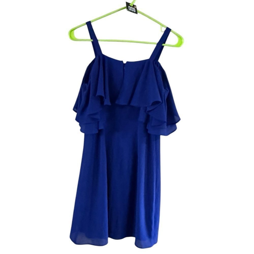 Other NWOT Eliza J Blue Off-Shoulder Ruffled Mini Dress Size XS / US 0-2 / IT 36-38 - 8 Thumbnail