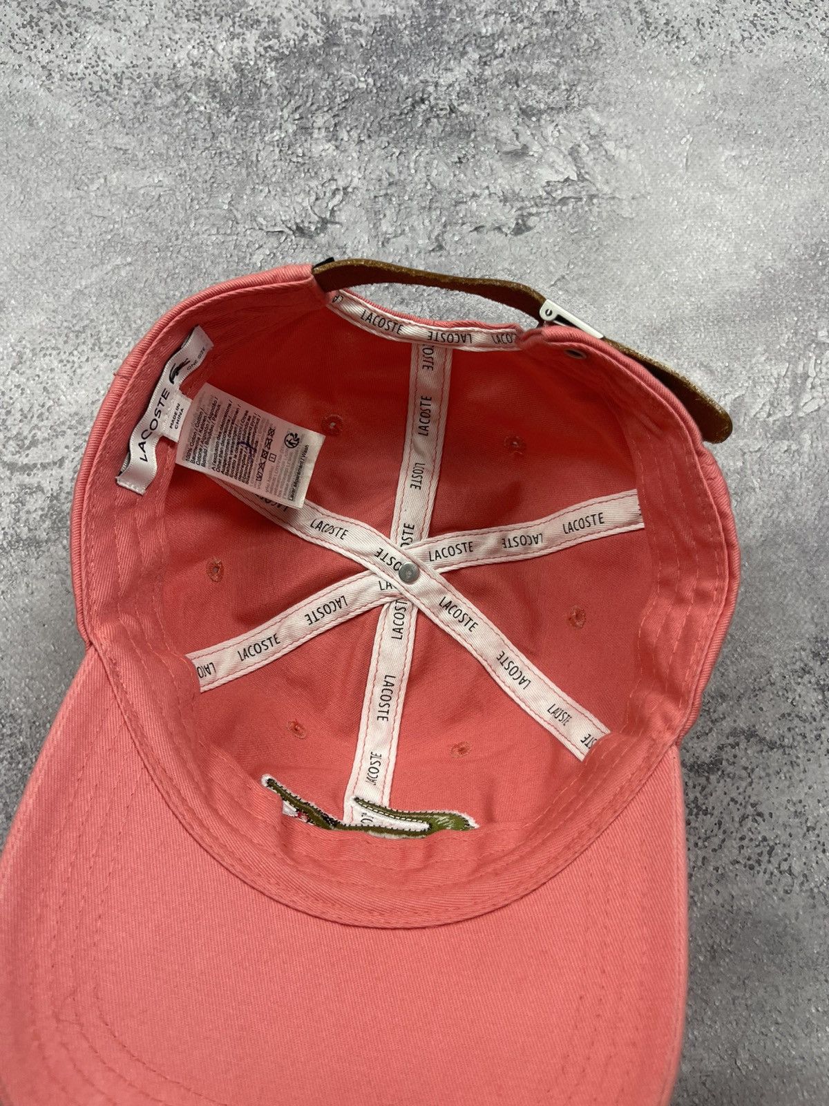 Lacoste Lacoste Pink Big Logo Crocodile Cap Hat Size ONE SIZE - 9 Thumbnail