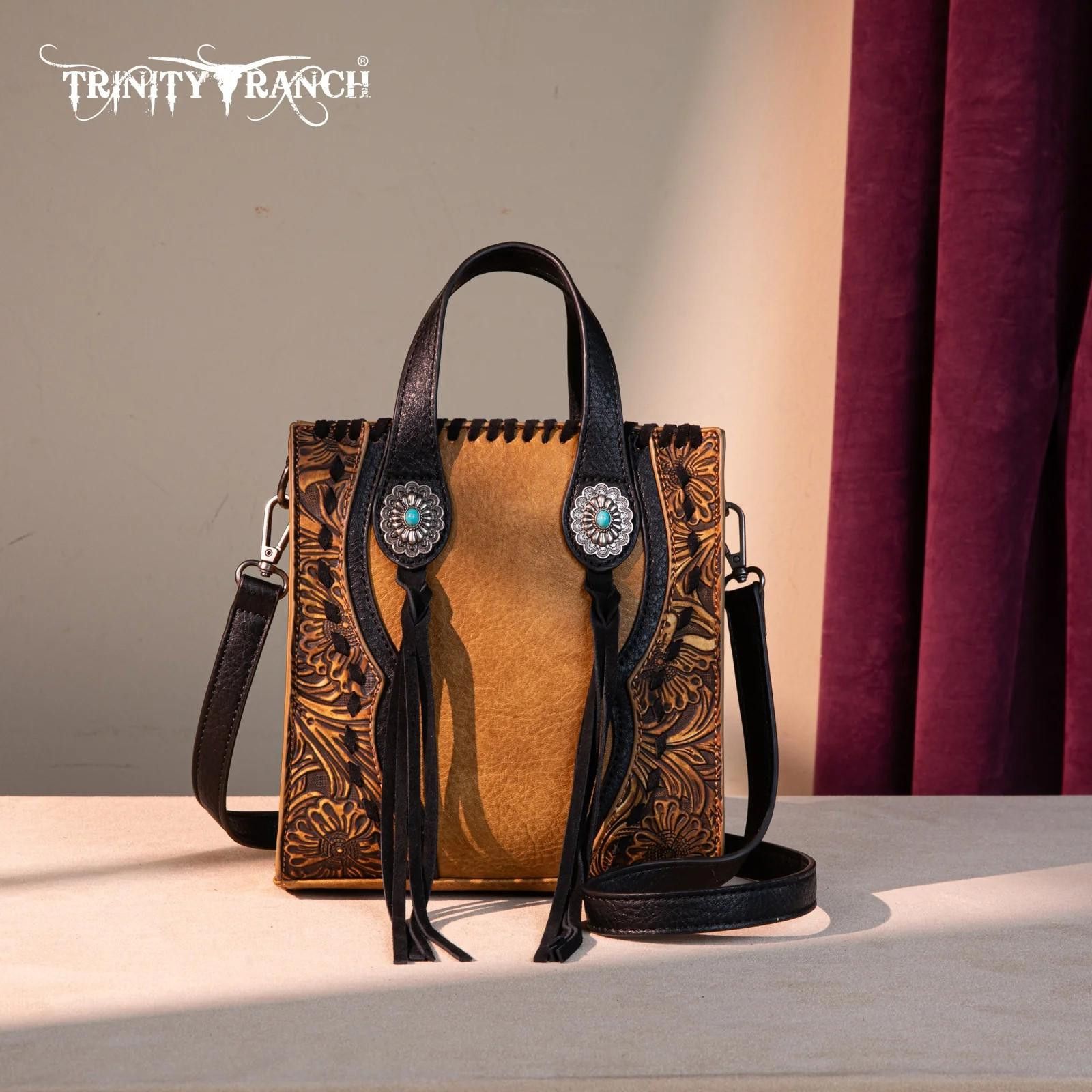 Designer Trinity Ranch Stylish Western Handbag with Fringe Detail Size ONE SIZE - 1 Thumbnail