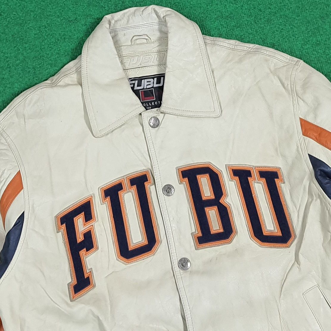 Fubu Vintage 90s Hip Hop FUBU Full Leather Jacket C286N4 Size US L / EU 52-54 / 3 - 2 Thumbnail