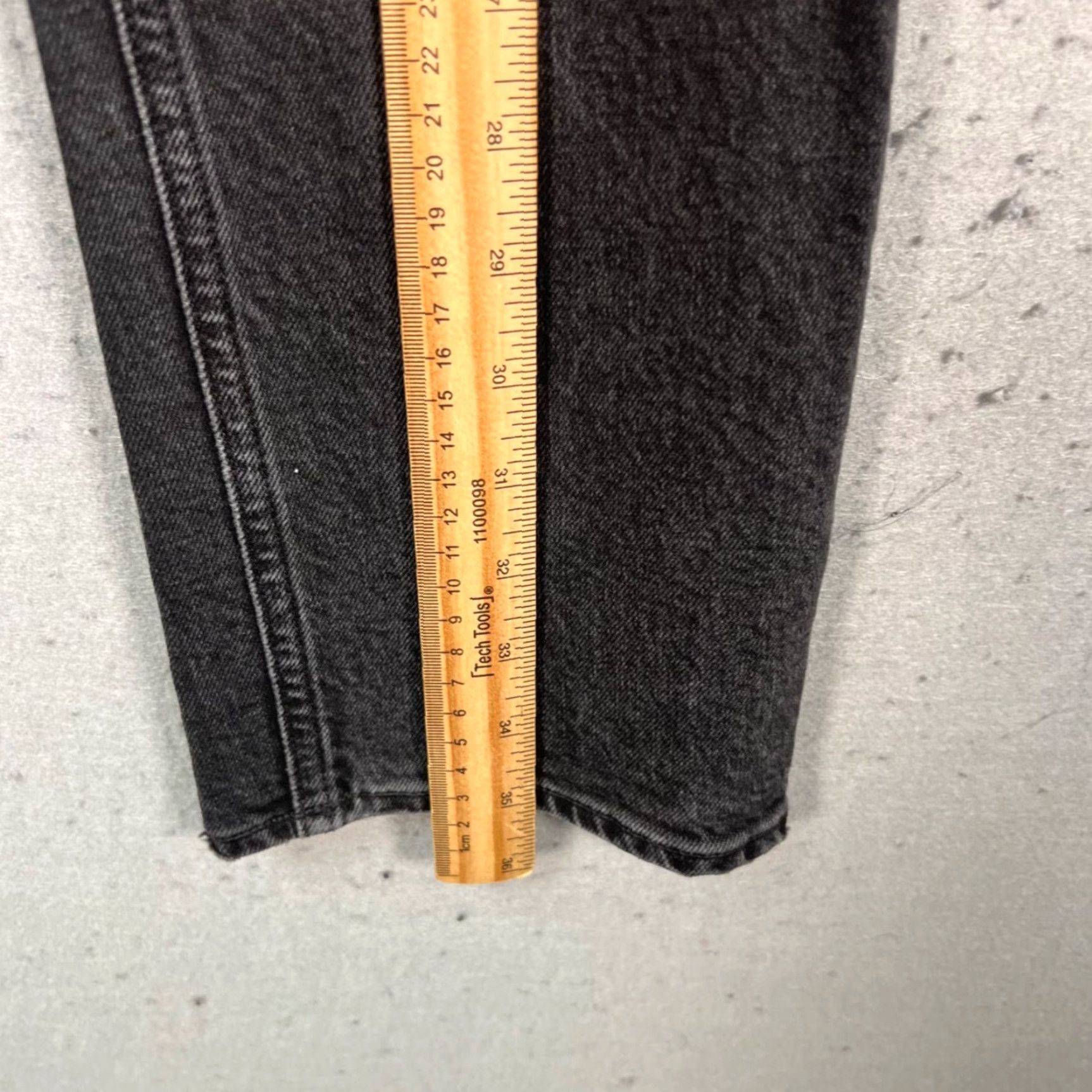 Agolde AGOLDE Womens 29 Riley High-Rise Straight Leg Jeans Washed Black Denim Jeans Regular 5-Pocket Style Straight Womens Size 29" - 6 Thumbnail