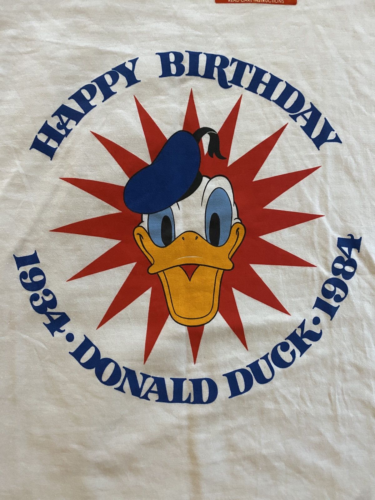 Disney Vintage NWT 1984 Donald Duck Bday Ringer Single Stitch Tee Size US L / EU 52-54 / 3 - 3 Thumbnail