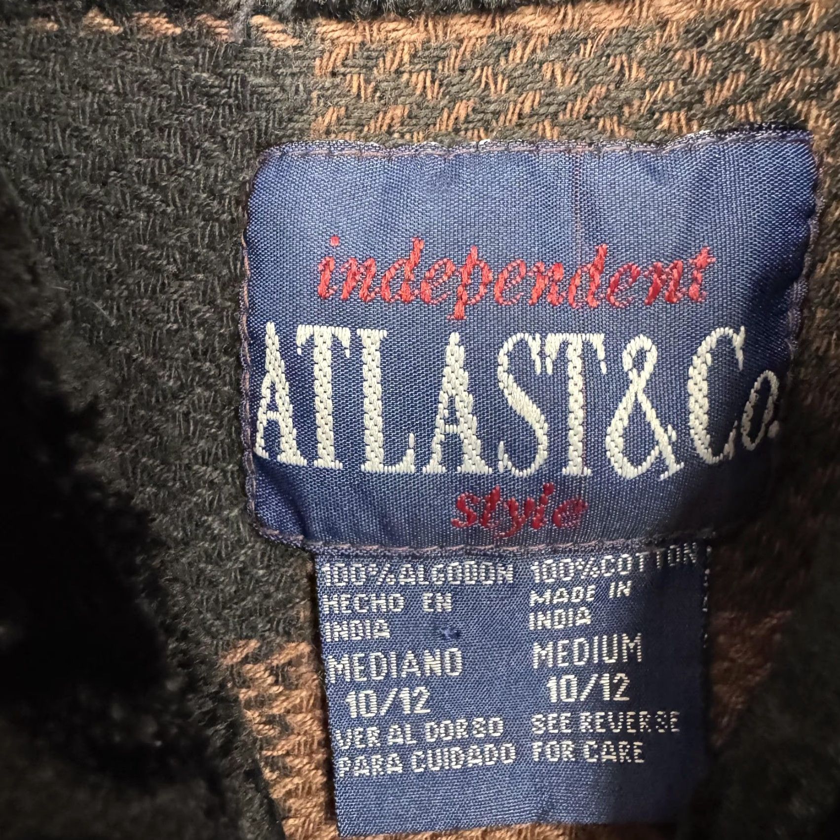 At Last & Co ATLAST&Co. Shirt Women M Brown Black Flannel Plaid Velour Collar Cozy Outdoorsy Pockets Size M / US 6-8 / IT 42-44 - 7 Thumbnail