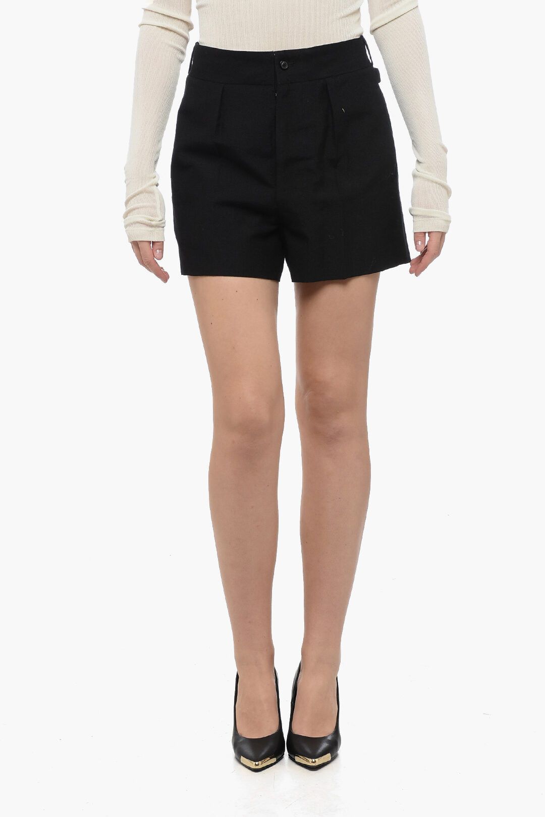 Maison Margiela og1mm1224 Wool Blend Short in Black Size 30" / US 8 / IT 44 - 1 Thumbnail