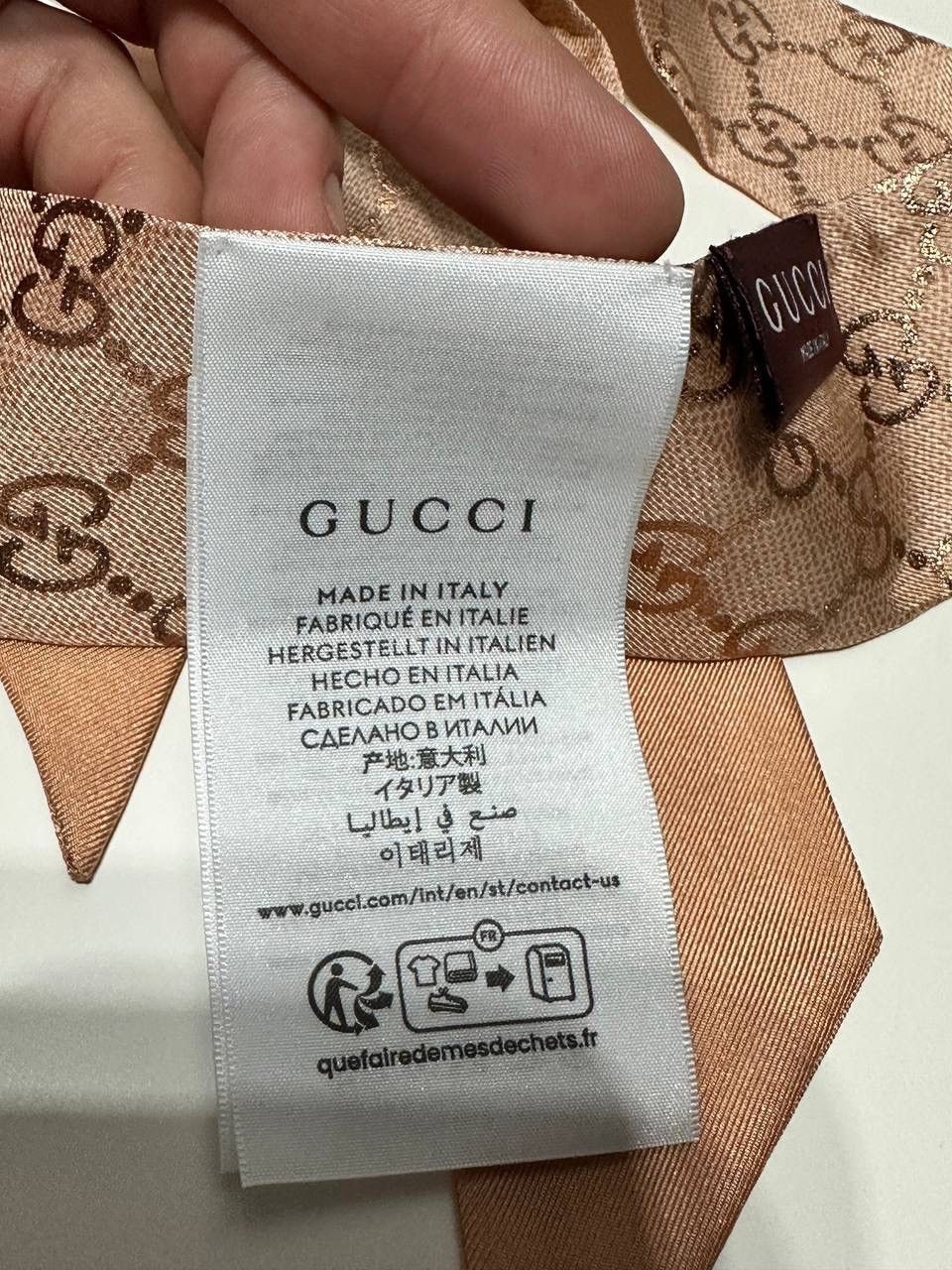 Gucci Gucci Silk Scarf Bandeau Monogram GG Pink New 100% Auth Size ONE SIZE - 13 Thumbnail