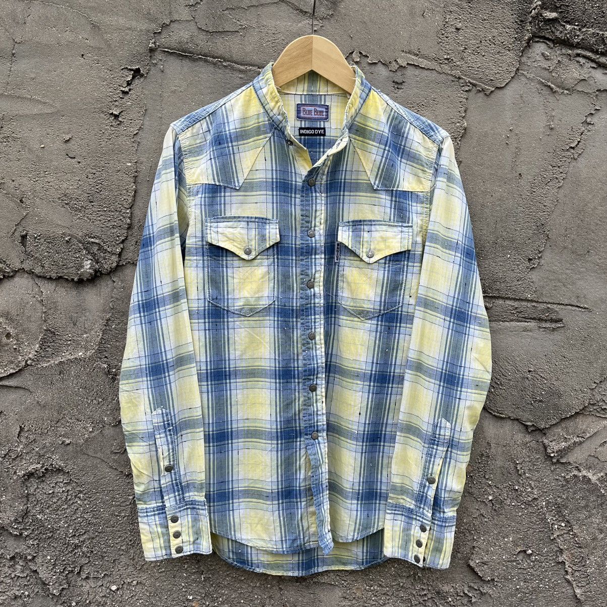 Blue blue japanese brand sanghai shirt Indigo Dye
