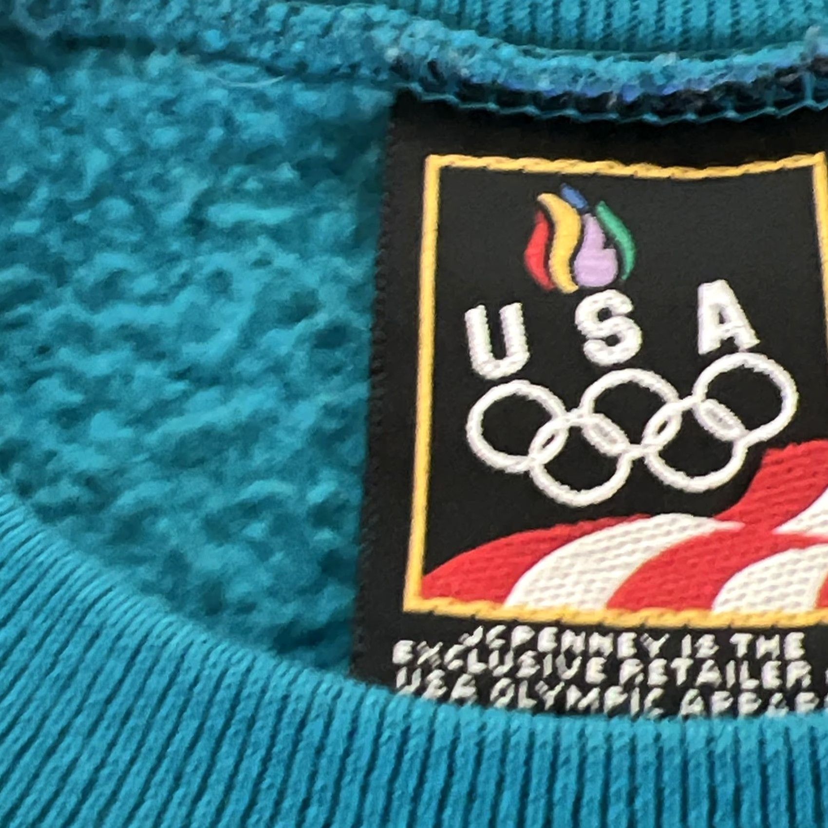 Vintage VINTAGE USA Olympics Sweatshirt Men’s L Turquoise Pullover Embroidery JC Penneys Size US L / EU 52-54 / 3 - 4 Thumbnail