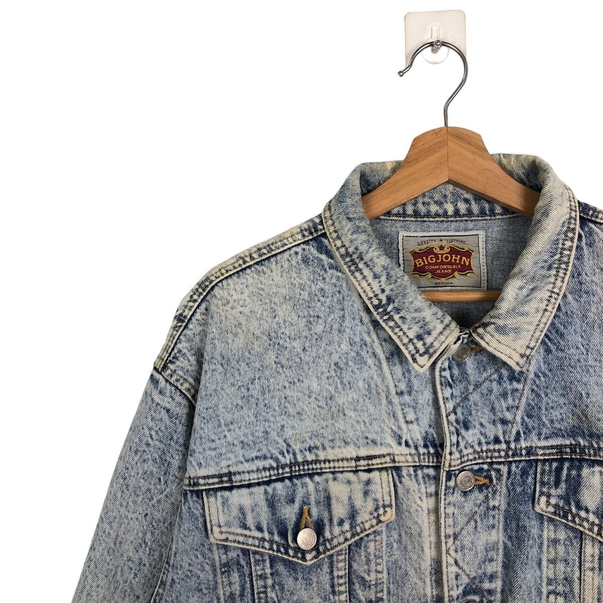 Japanese Brand VINTAGE TRUCKER ACID WASH CROPPED JACKET BIG JOHN JAPAN Size US L / EU 52-54 / 3 - 6 Thumbnail