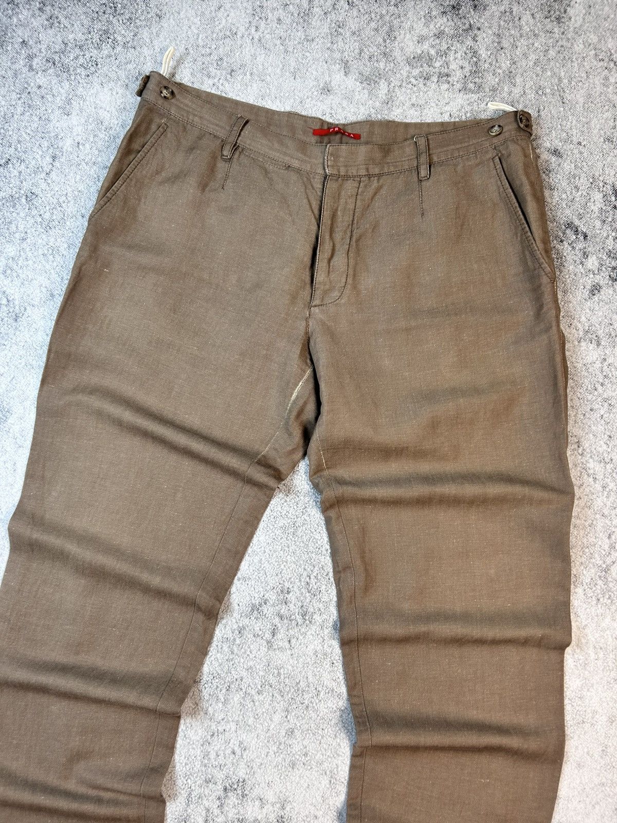 Prada Vintage Prada Milano Brown Check Straight Cotton Pants Size US 36 / EU 52 - 3 Thumbnail