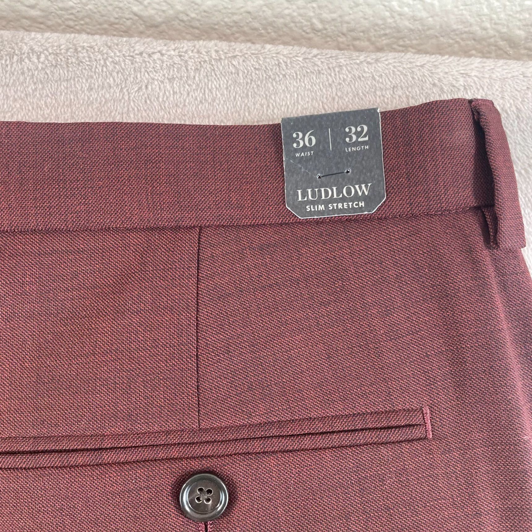 J.Crew J.CREW Bowery Ludlow Dress Pants Men 36x32 Mahogany Wool Slim Stretch NWT 25 Size US 36 / EU 52 - 5 Thumbnail