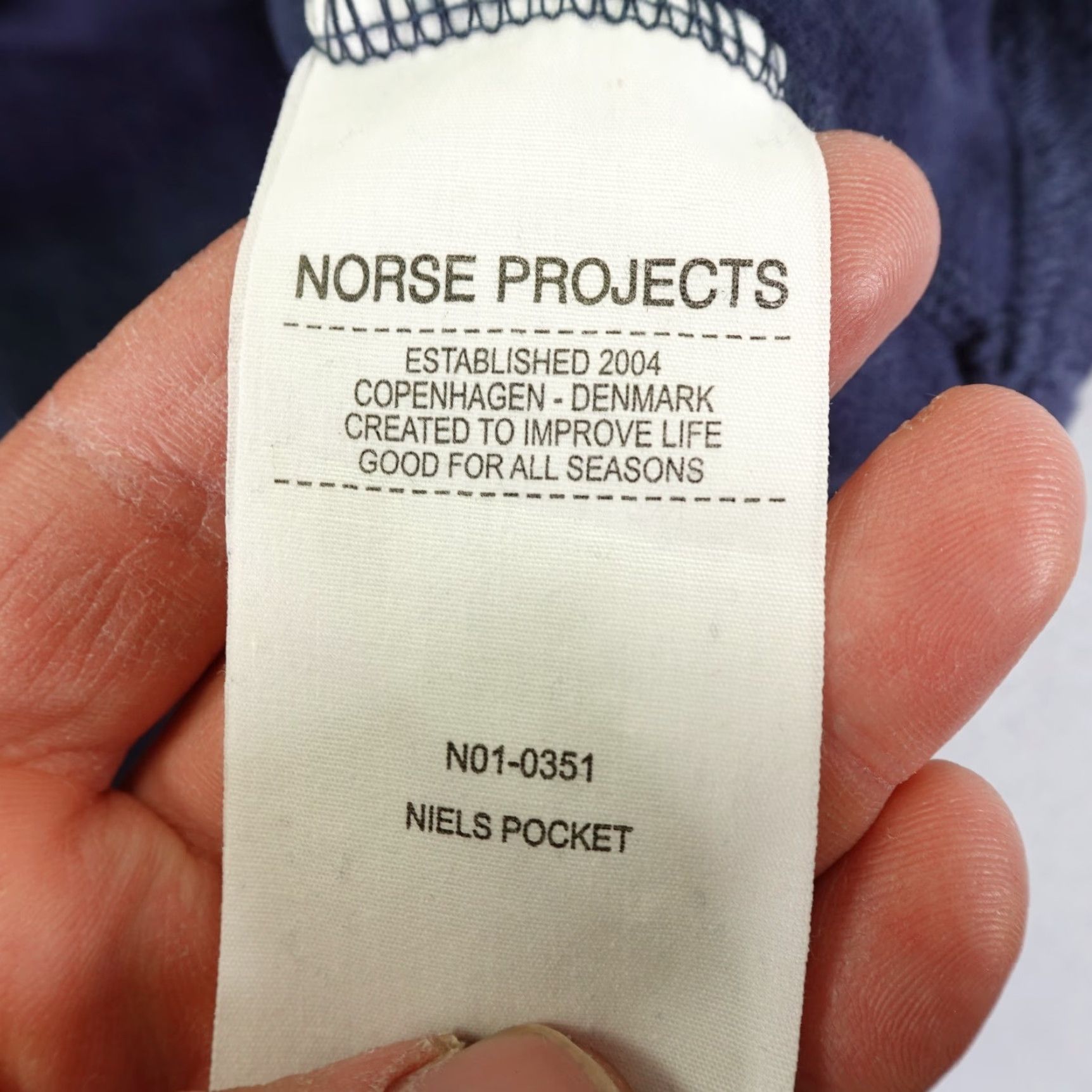Norse Projects Norse Projects Shirt Mens Small Blue Knit Thermal Pocket Crew Neck T-Shirt 90s Outdoor Mens Size US S / EU 44-46 / 1 - 7 Thumbnail
