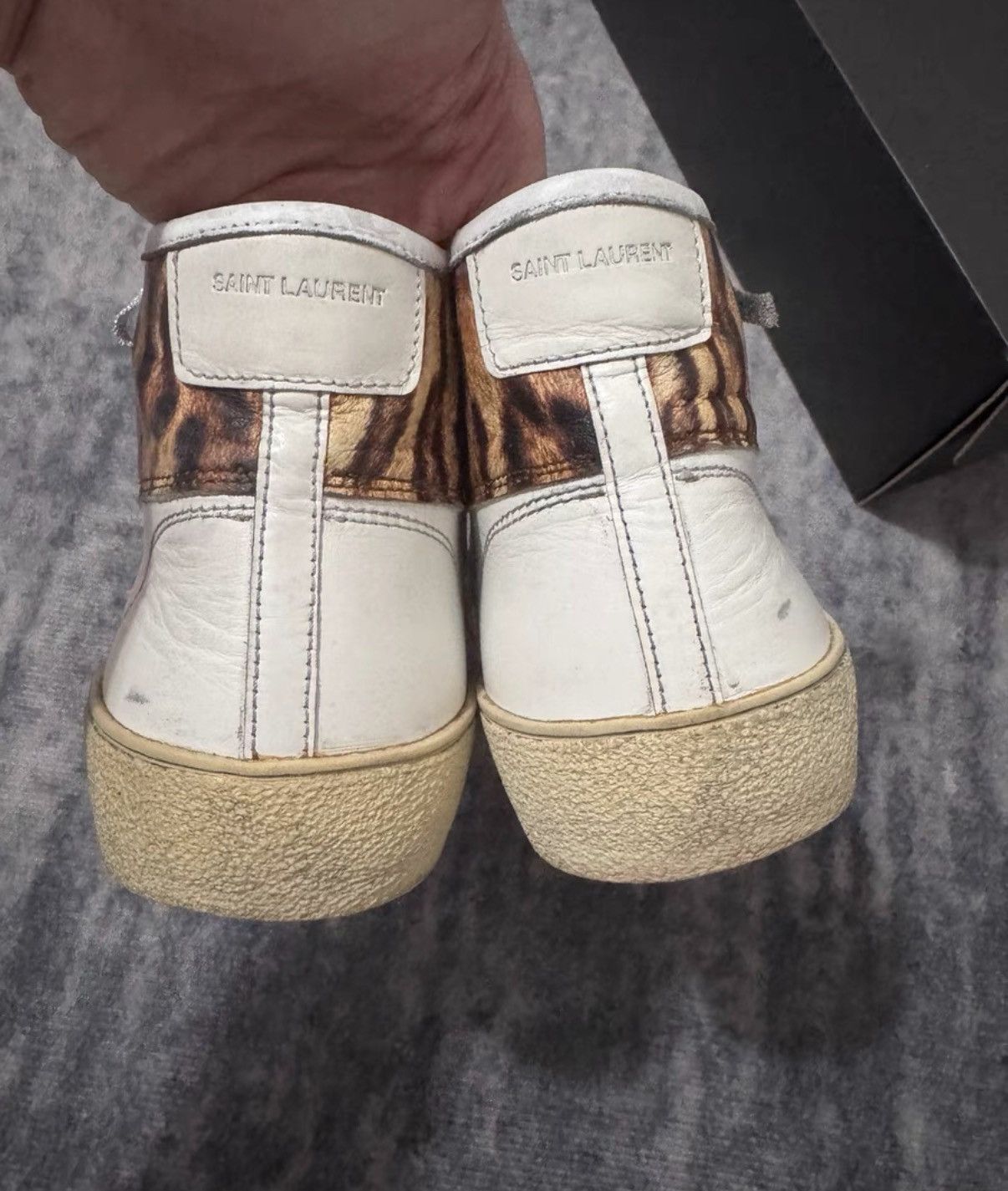 Saint Laurent Paris SLP 16SS SL/37 High-Top Checkerboard Leopard Print Sneakers Size US 7 / EU 40 - 3 Thumbnail