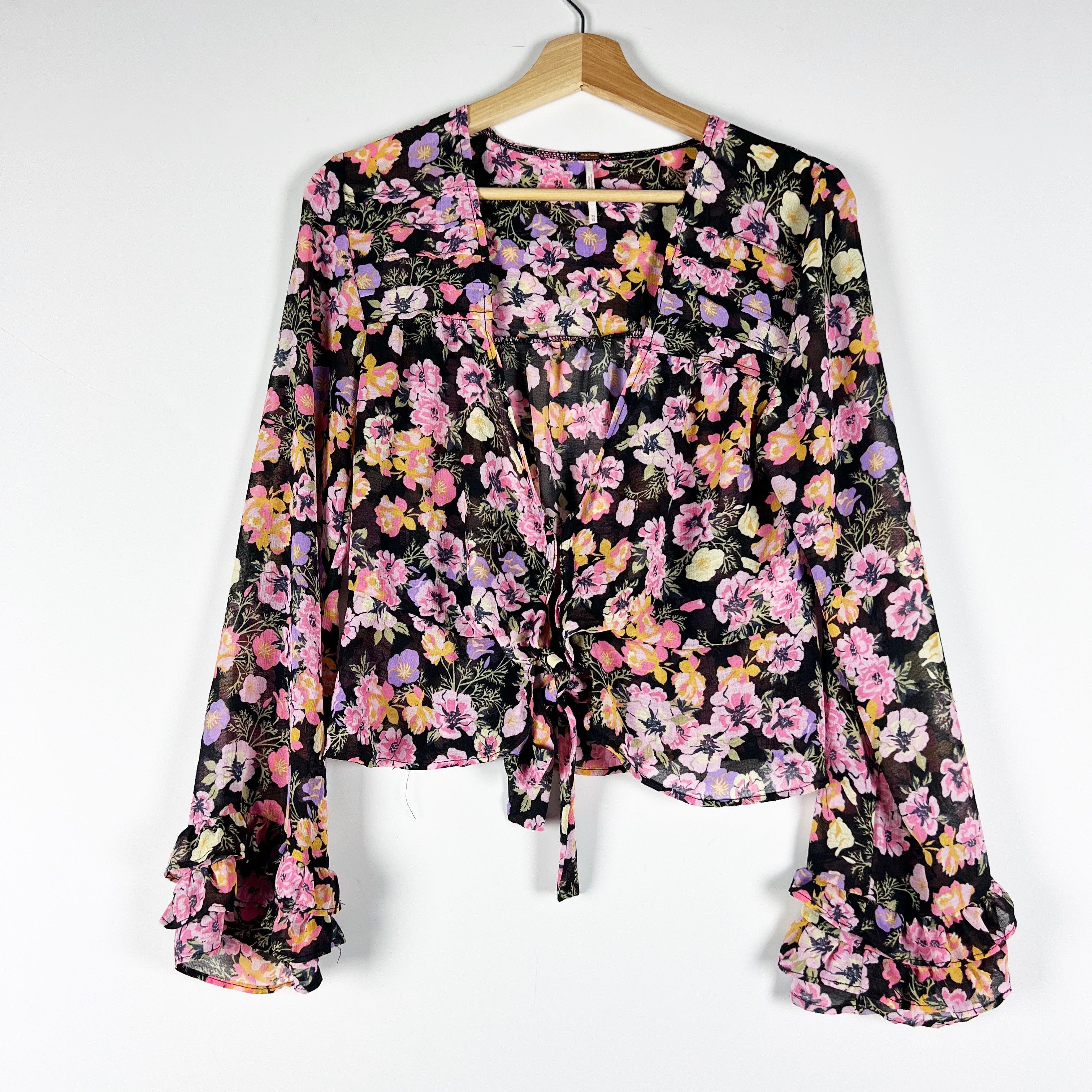 Free People Free People Maybel Tulle Mesh V Neck Long Size XS / US 0-2 / IT 36-38 - 1 Thumbnail