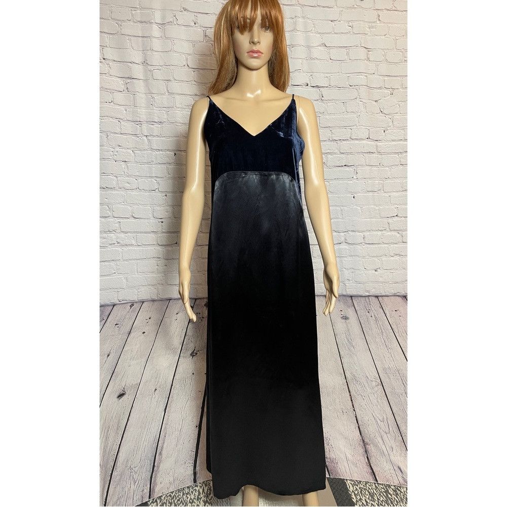 Maje New $480 Maje Ryck Midi Slip Cocktail Dress Velvet Satin Bl Size M / US 6-8 / IT 42-44 - 2 Thumbnail