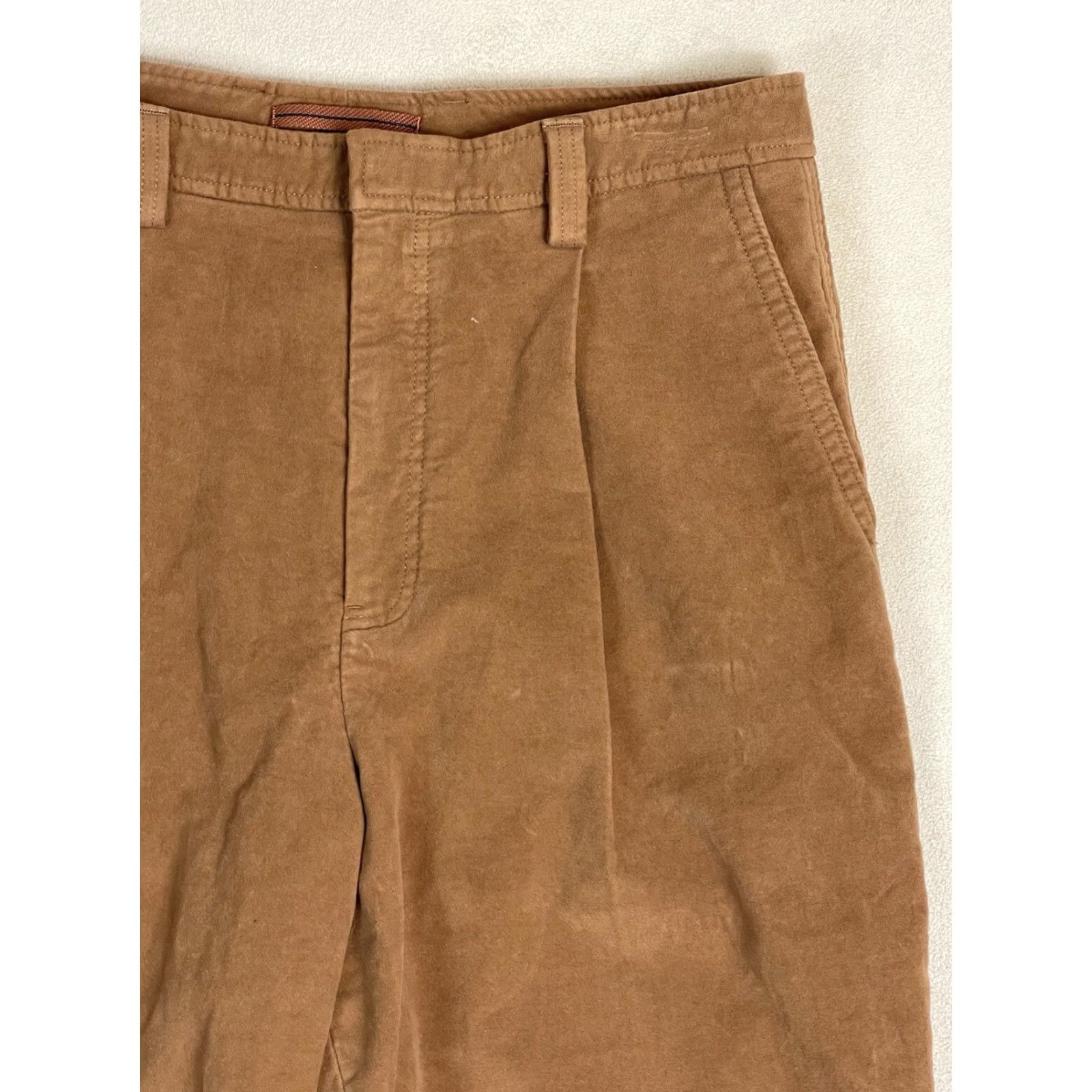 Ermenegildo Zegna Zegna Pants Mens 37 Brown Plated Casual Luxury Designer Pant Adult NWT Size US 37 - 2 Thumbnail