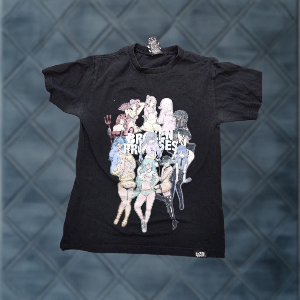 Broken Promises Co. Broken Promises Shirt Mens Small Black Anime Girl Graphic Tee Goth Emo Size US S / EU 44-46 / 1 - 1 Thumbnail