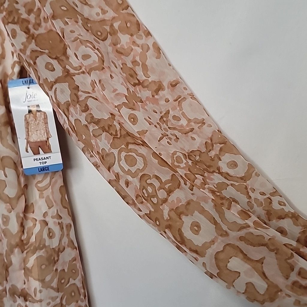 Joie NWT Limited Edition Joie brushed clay print peasant blouse L Size L / US 10 / IT 46 - 6 Thumbnail