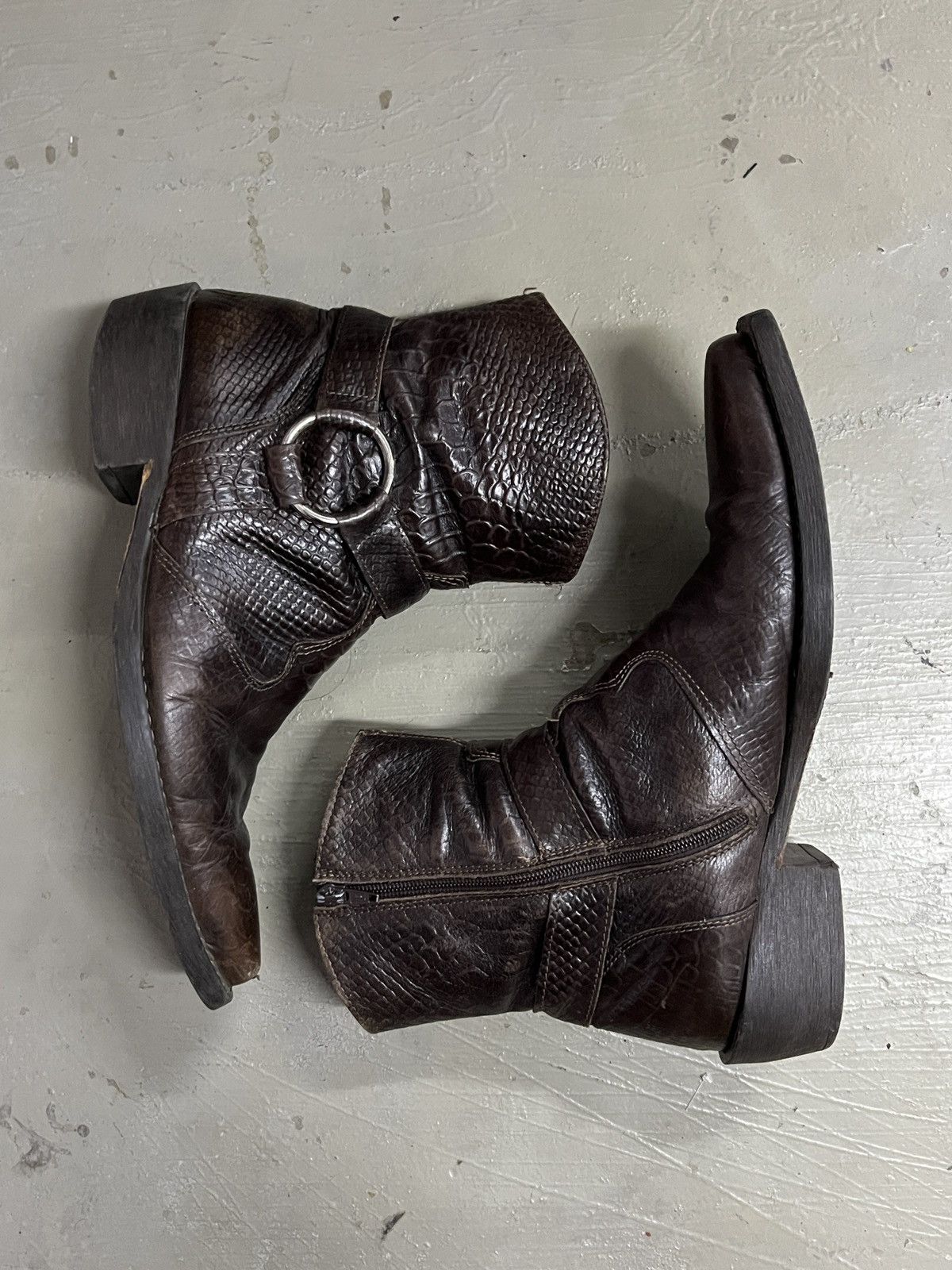 Hedi Slimane Leather Python Harness Boots Saint Laurent Wyatt Inspired Size US 9 / EU 42 - 7 Thumbnail