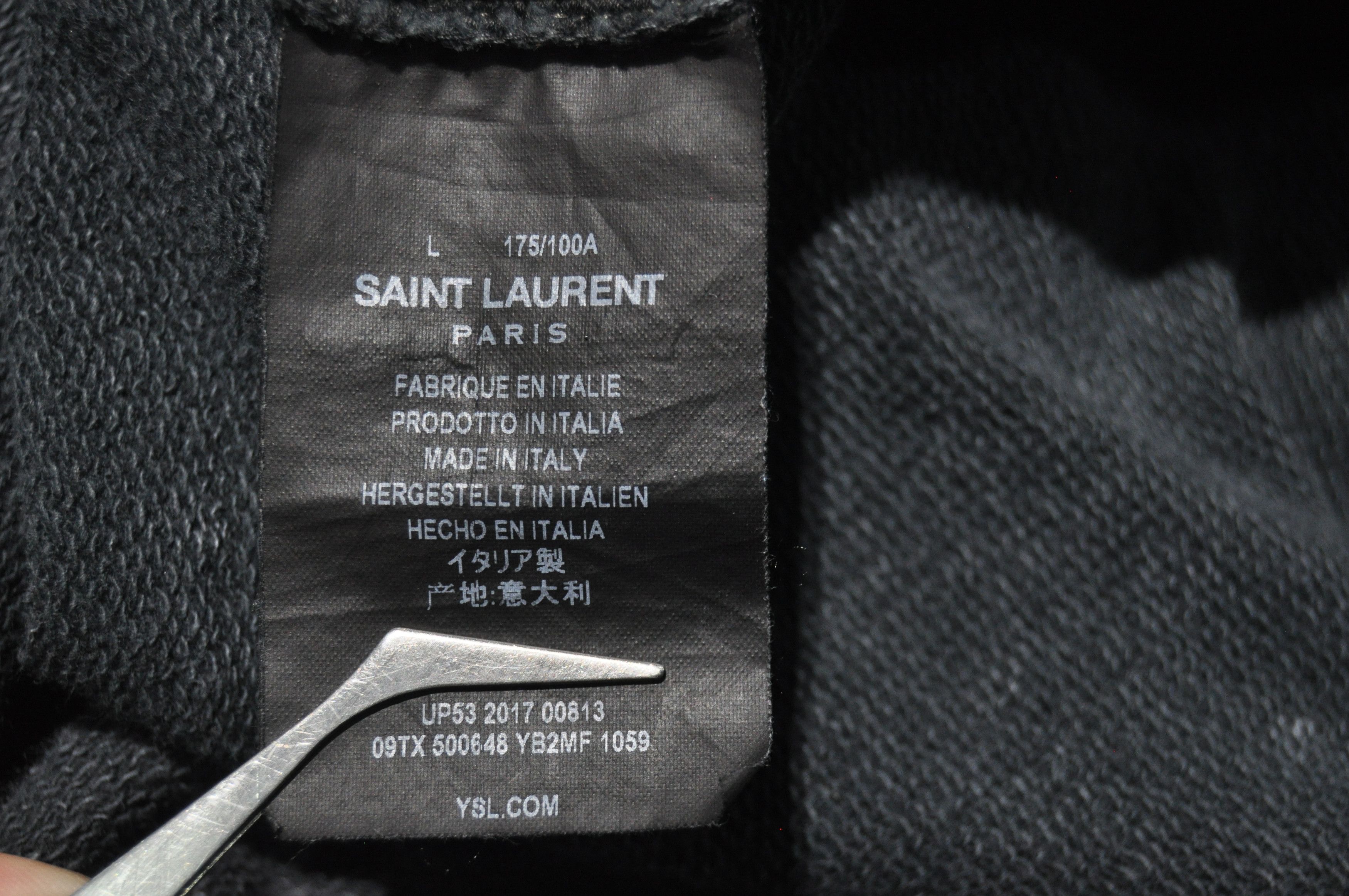 Saint Laurent Paris SLP - S/S 18 - Rive Gauche Logo Distressed Hoodie Size US L / EU 52-54 / 3 - 9 Thumbnail