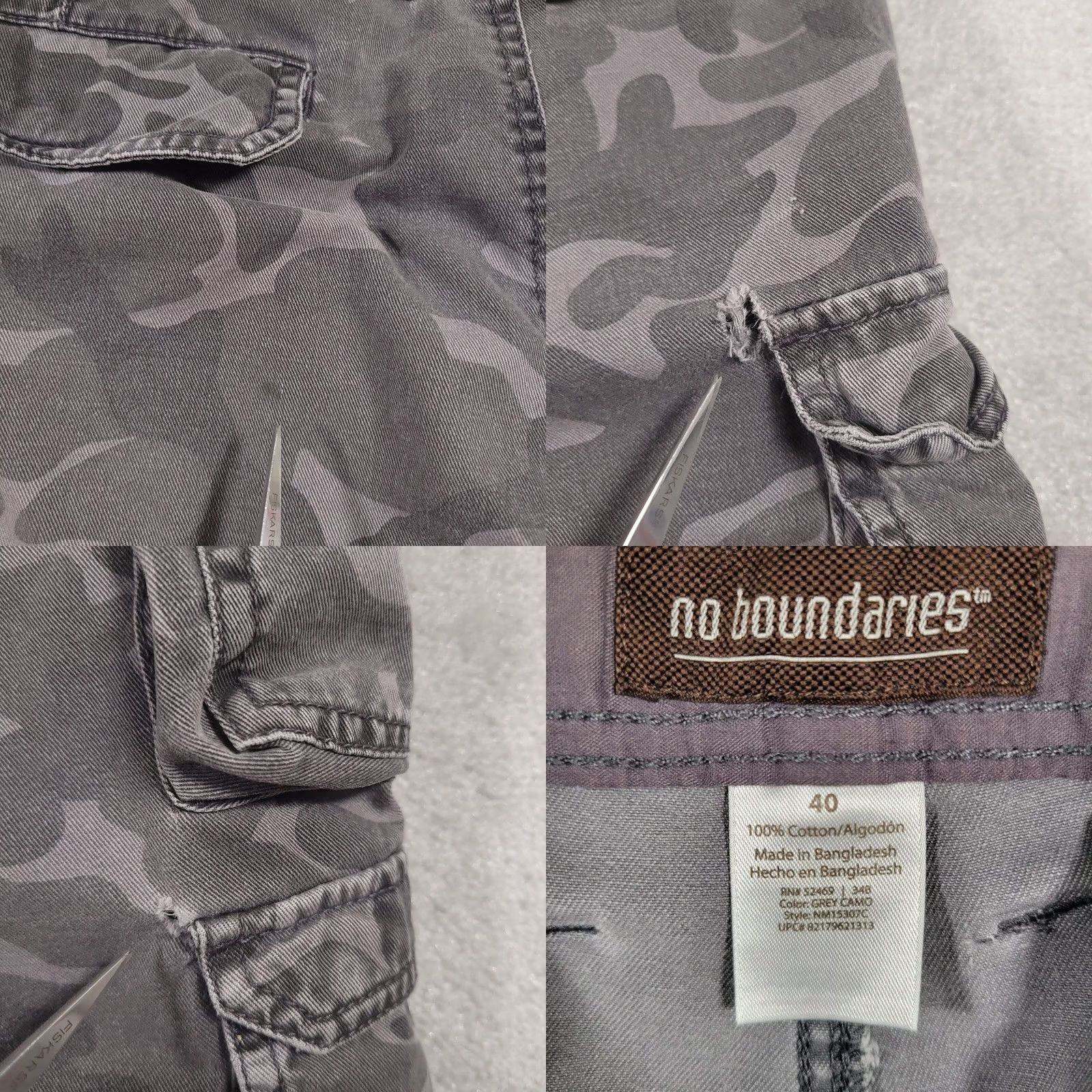 AMO VINTAGE NOBO No Boundaries Shorts Mens 40 Cargo Gray Camo Grunge Streetwear Skater Mens Size US 40 / EU 56 - 10 Thumbnail
