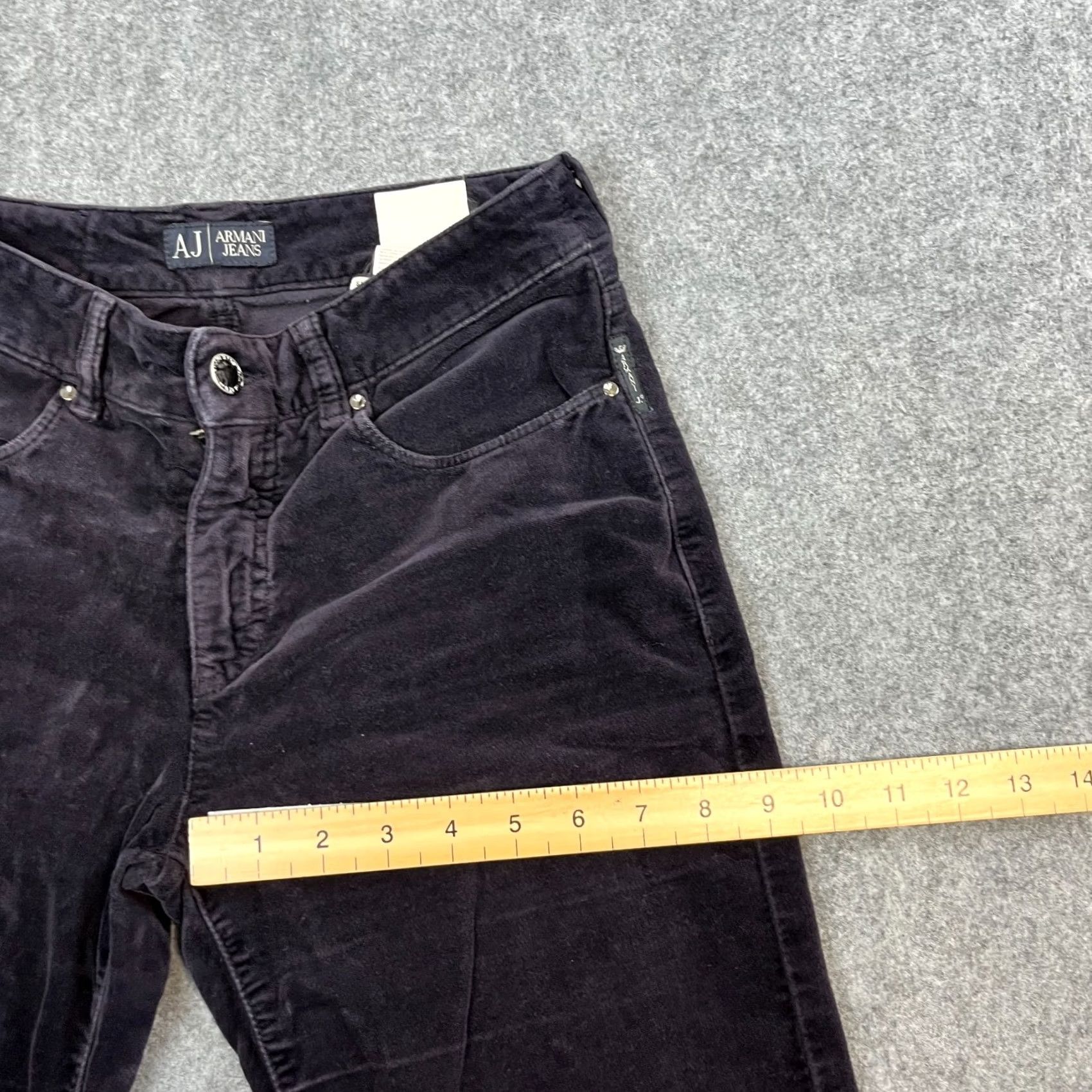 Vintage Armani Jeans Slim Fit Moleskin Jeans 28 28 UK 10 Dark Purple Low Rise 5-Pocket Womens Boys? Size 32" / US 10 / IT 46 - 5 Thumbnail
