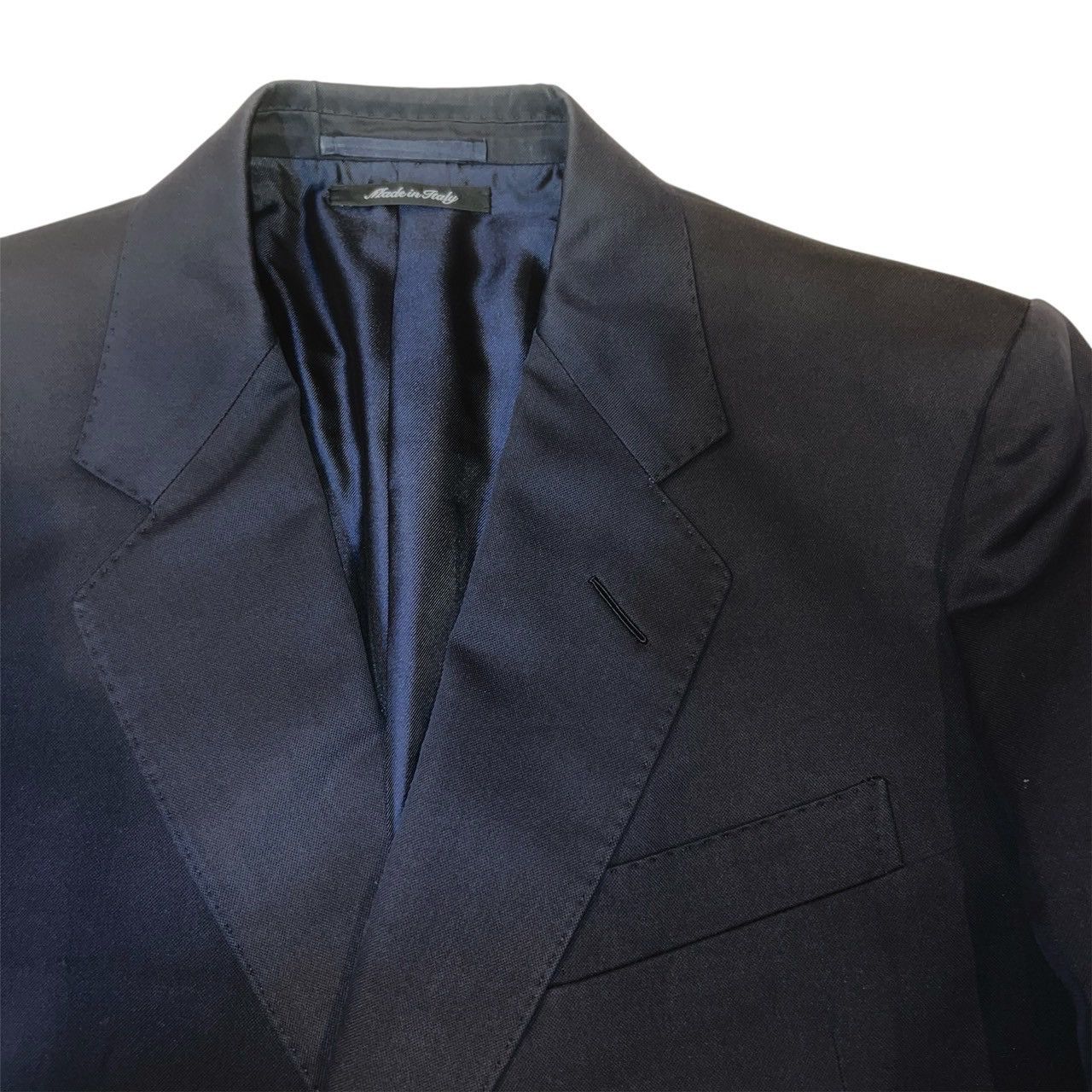 Alfred Dunhill $2500 DUNHIL Silk Cotton Half-double Jacket Dark blue 46 Size US M / EU 48-50 / 2 - 2 Thumbnail