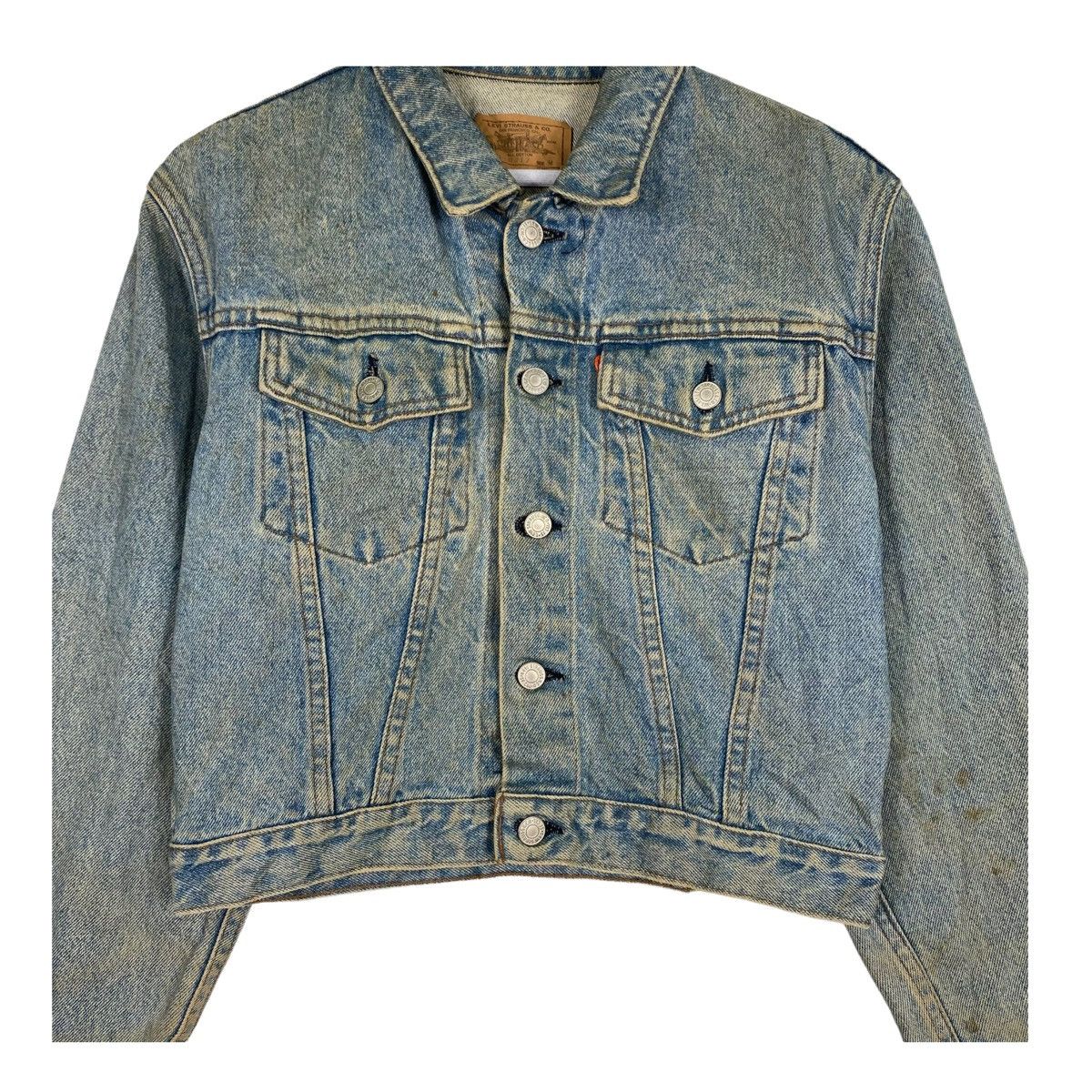Levi's × Levi's Vintage Clothing 💥 90s LEVIS DENIM CROP JEAN JACKET Size M / US 6-8 / IT 42-44 - 4 Thumbnail