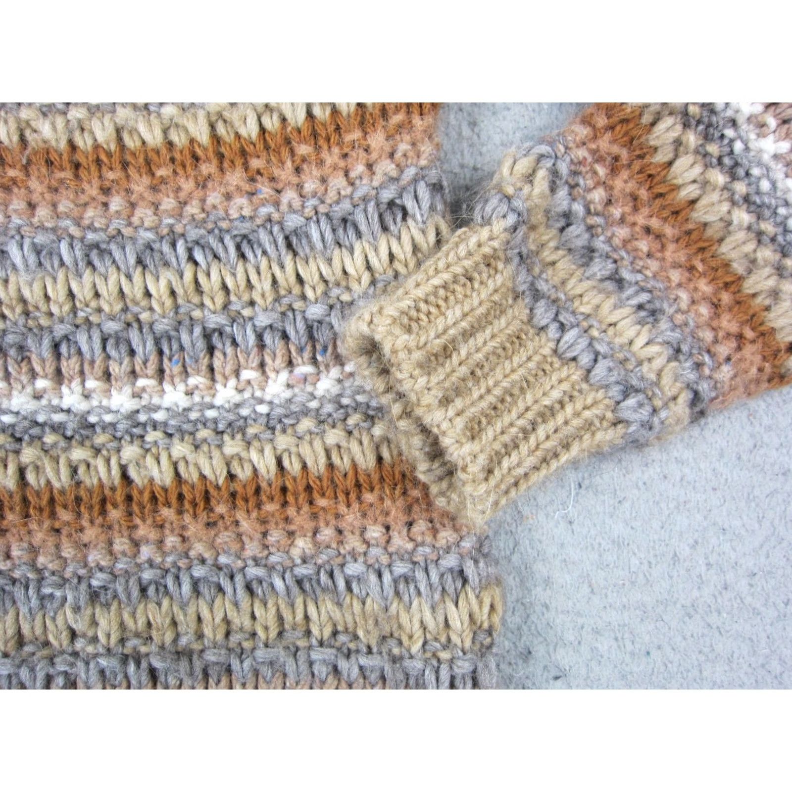 Vintage VINTAGE Elsa Manda Sweater Womens Medium Brown Yellow Knit Wool Alpaca Pullover 90s Bird Cat USA Size M / US 6-8 / IT 42-44 - 4 Thumbnail