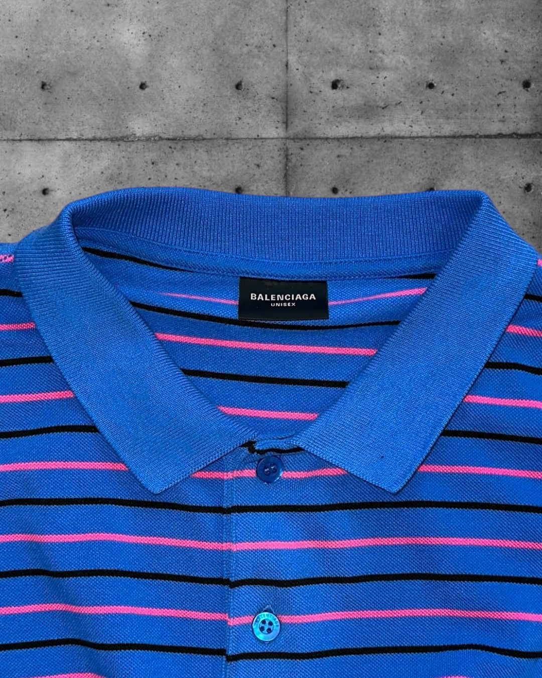 Balenciaga Balenciaga Blue Pink Striped Oversized Polo Shirt Runway Size US L / EU 52-54 / 3 - 8 Thumbnail