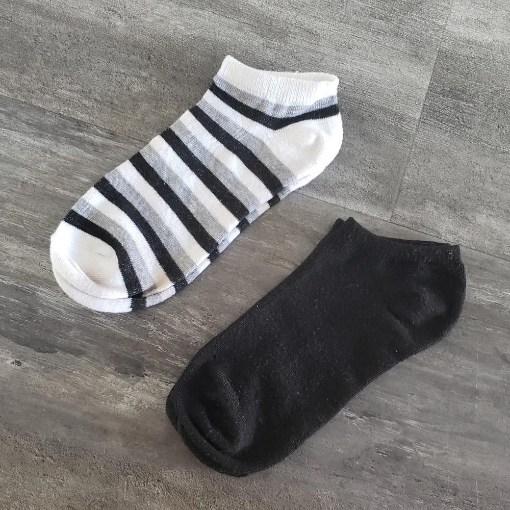 Designer Grey Black Striped Sport Sock 2 Bundle Size ONE SIZE - 2 Thumbnail