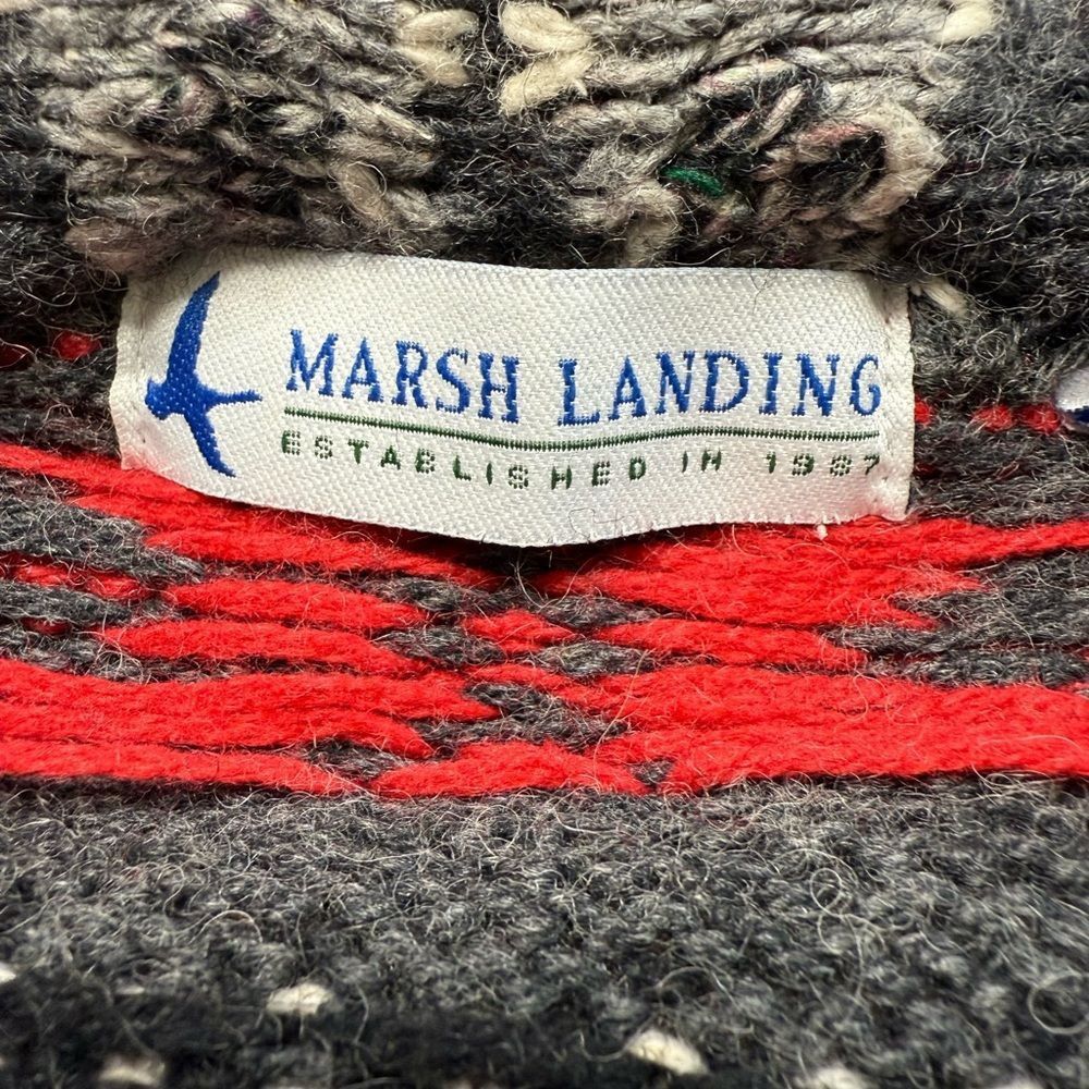 Vintage 80s 90s Vintage Marsh Landing Cowichan Native Print Knit Car Size L / US 10 / IT 46 - 3 Thumbnail