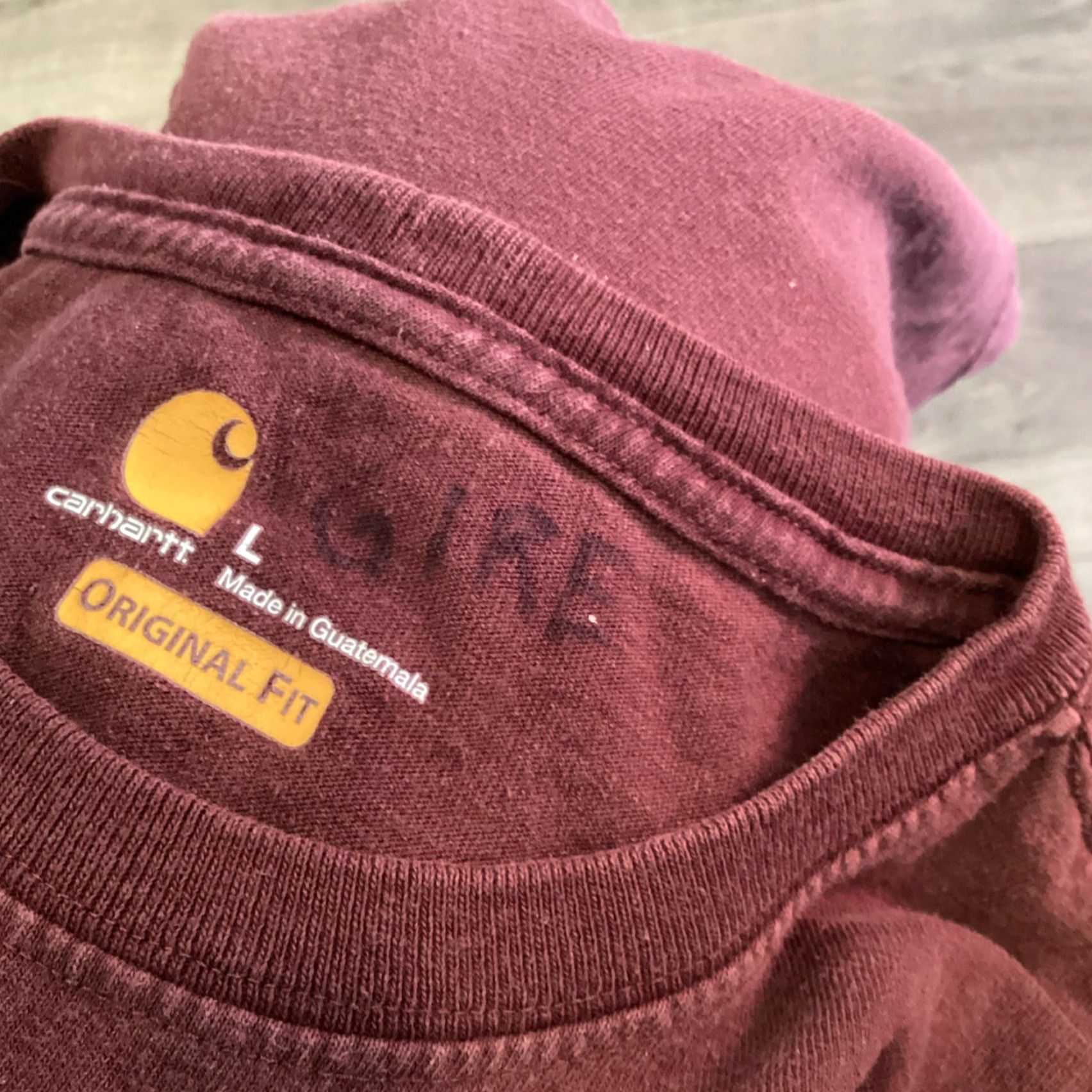 Carhartt VINTAGE Carhartt Shirt Mens Large Burgundy Original Fit Long Sleeve Outdoor Casual Top L Maroon Knit Logo Personalize Mens Size US L / EU 52-54 / 3 - 8 Thumbnail