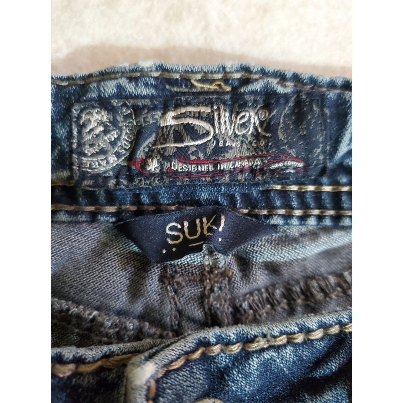 Silver Jeans Co. VINTAGE? No — Silver Jeans Suki Mid Rise Slim Boot Cut Super Stretch Denim Women's Sz W26xL33 Shirt Size 26" / US 2 / IT 38 - 3 Thumbnail