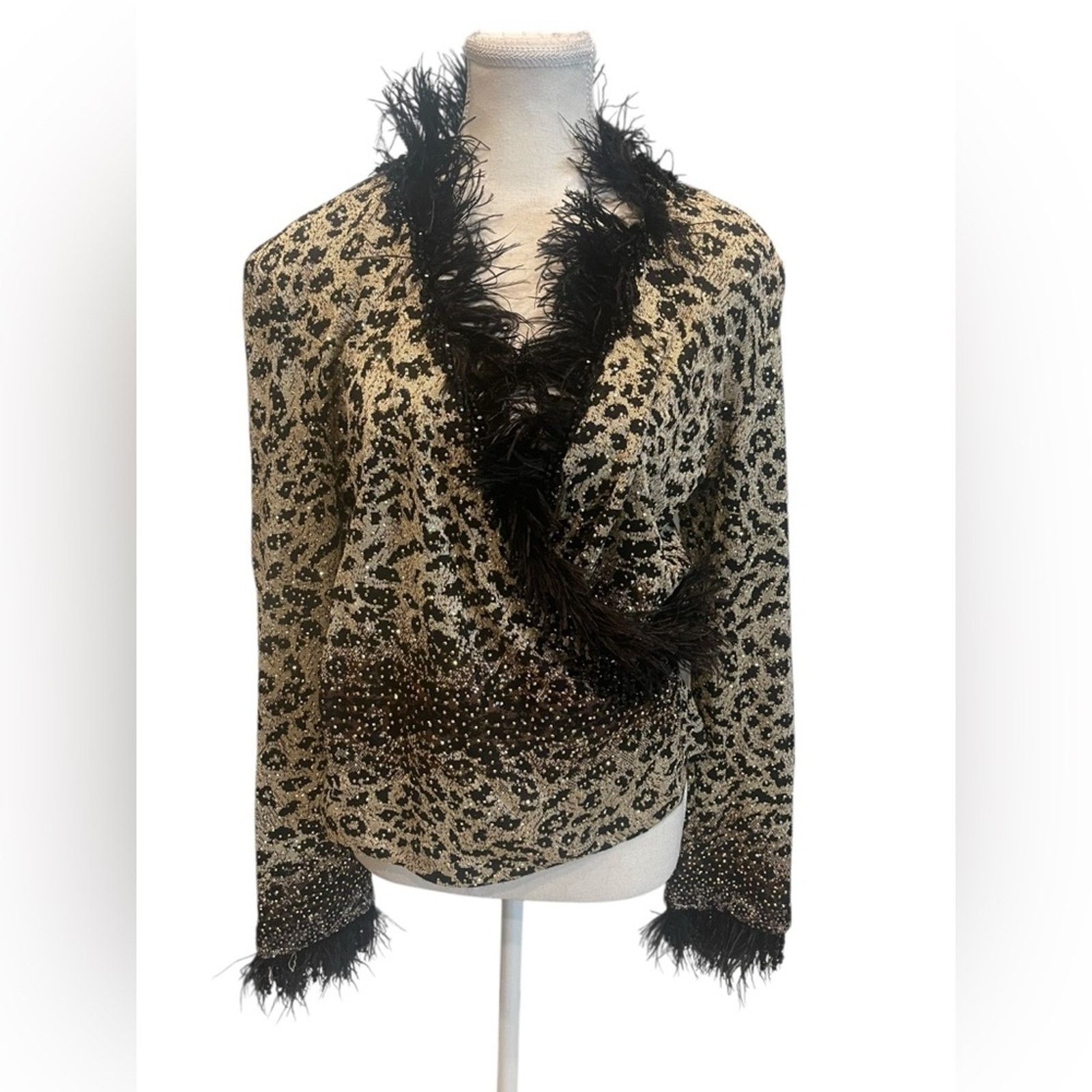 St. John St. John Studded Chic Leopard Print Sweater Sz:12 Size XL / US 12-14 / IT 48-50 - 2 Thumbnail