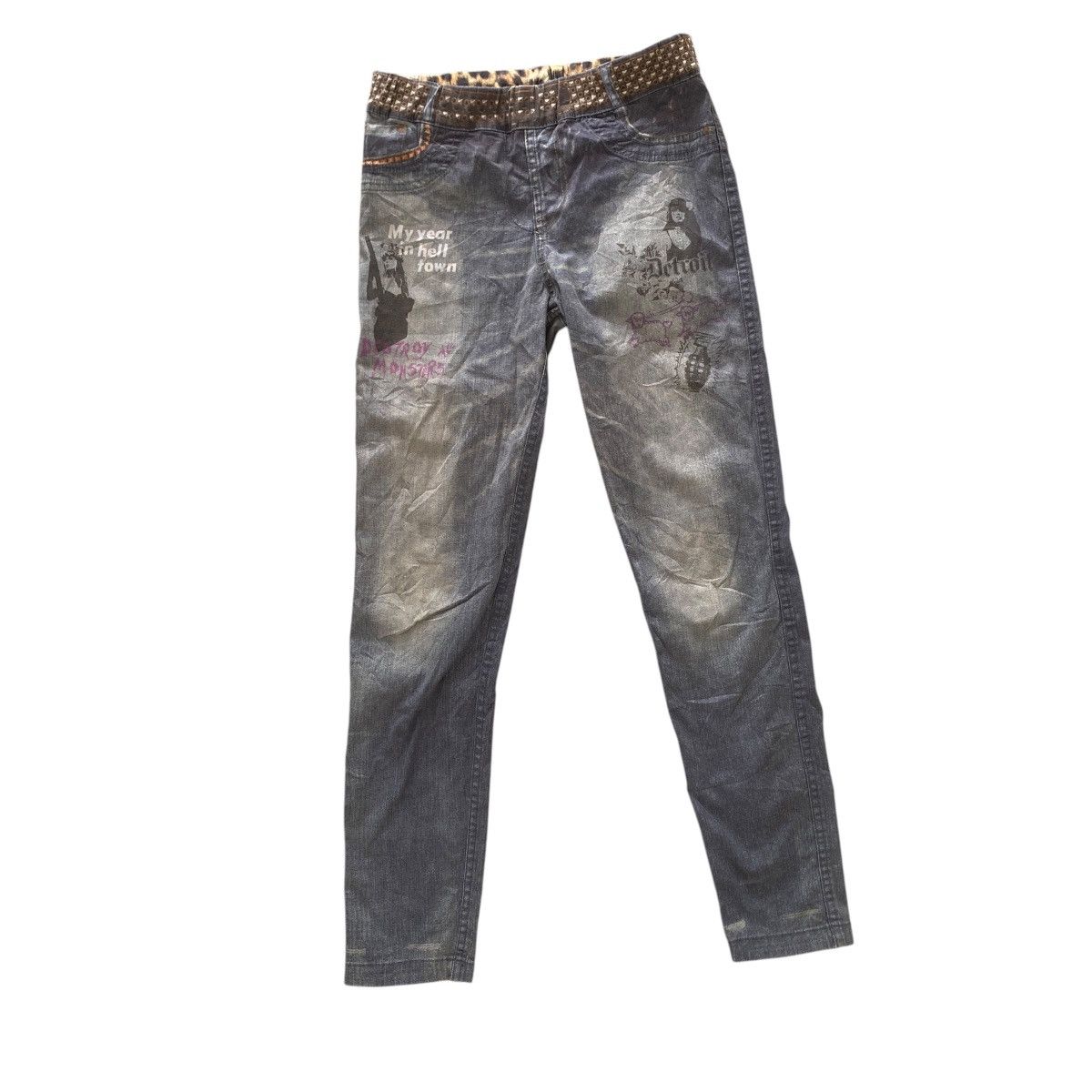 Hysteric Glamour × Japanese Brand Hysteric Glamour Reversible Pants Full Print Leopard x Denim Size 28" / US 6 / IT 42 - 2 Thumbnail