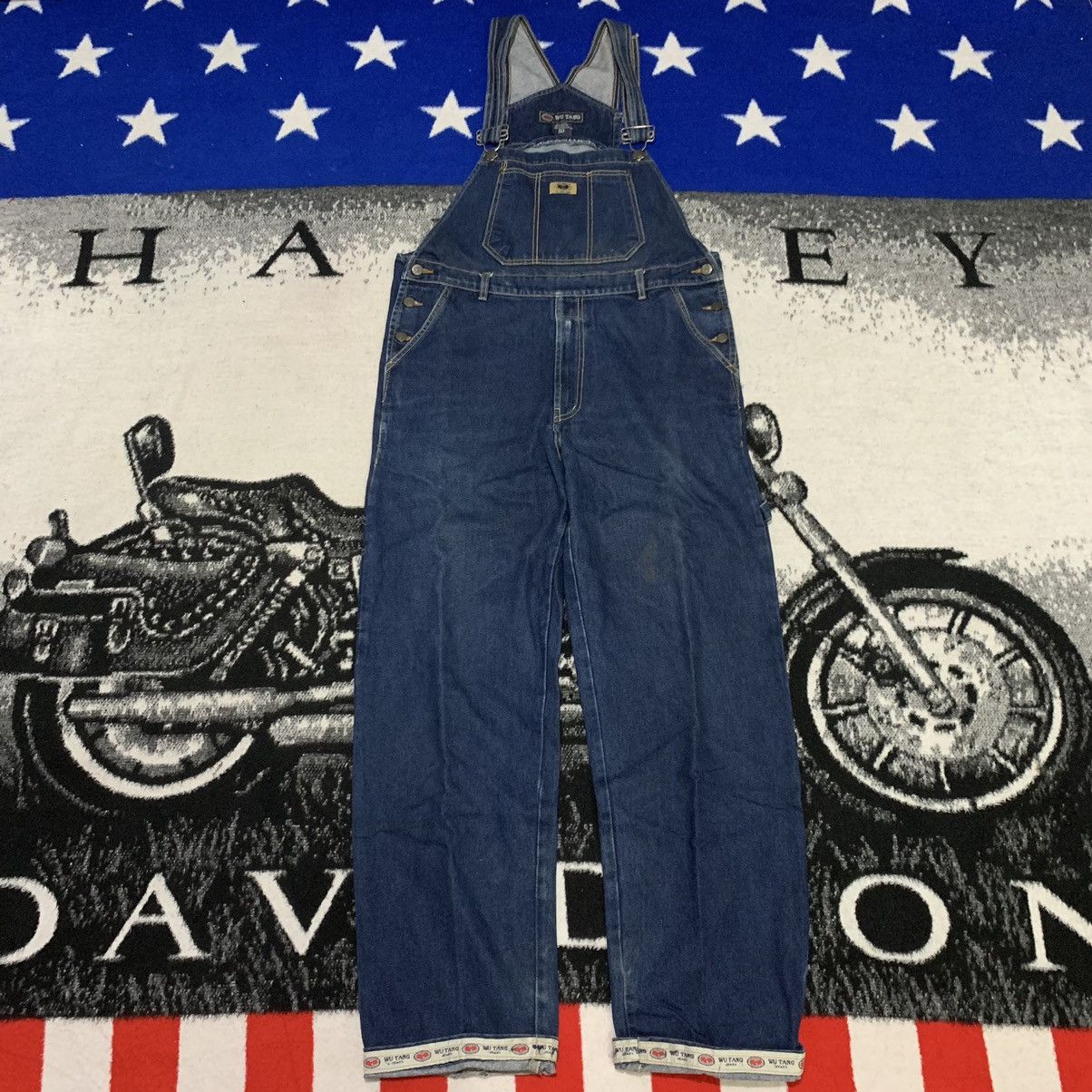 image of Vintage Official Wu Tang Jeans Carpenter Overall in Blue, Men's (Size 38)