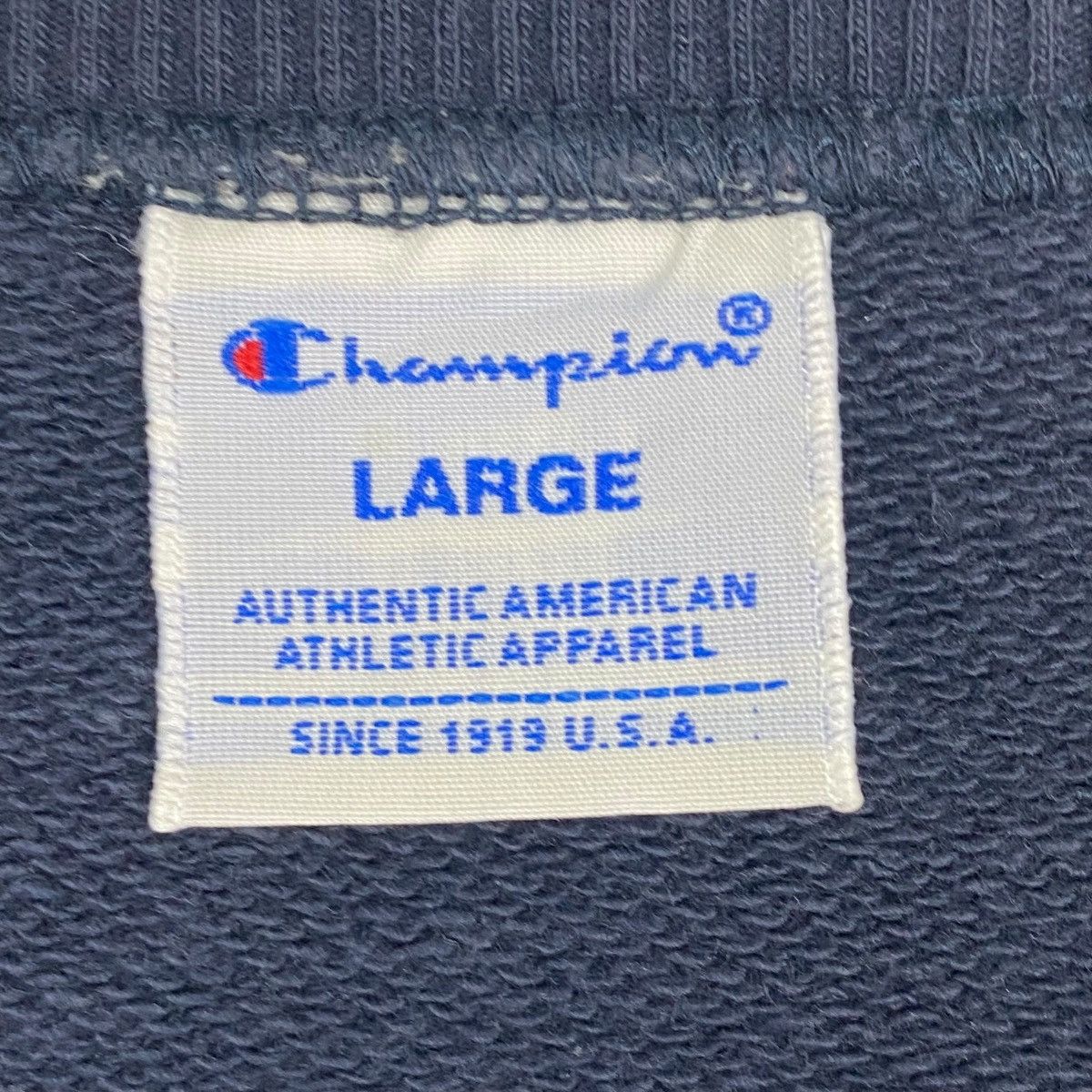 Vintage Vintage Champion Sweatshirt Big Logo Navy Blue Pullover Sz L Size US L / EU 52-54 / 3 - 6 Thumbnail