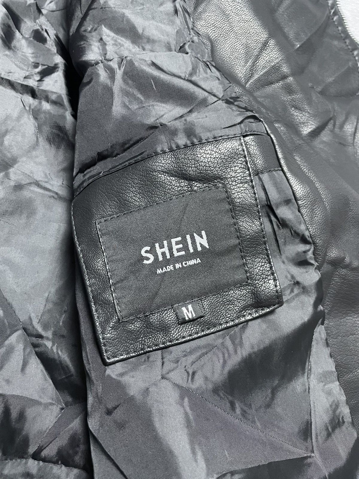 If Six Was Nine × Shein 2000’s Shein - Asymmetrical Leather Biker Jacket Size US L / EU 52-54 / 3 - 4 Thumbnail