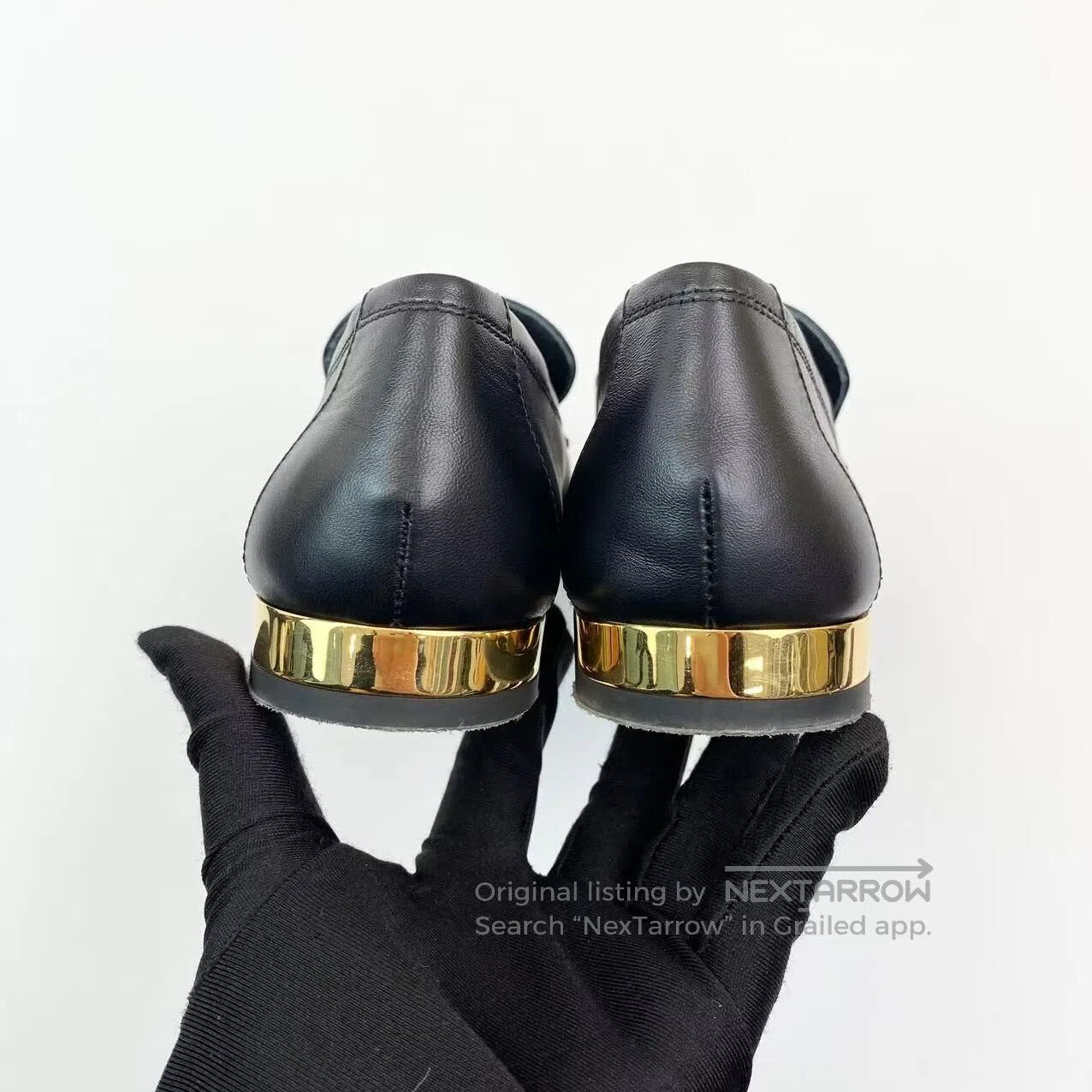 Chanel Chanel Black gold buckle logo loafers| Size US 7 / IT 37 - 6 Thumbnail